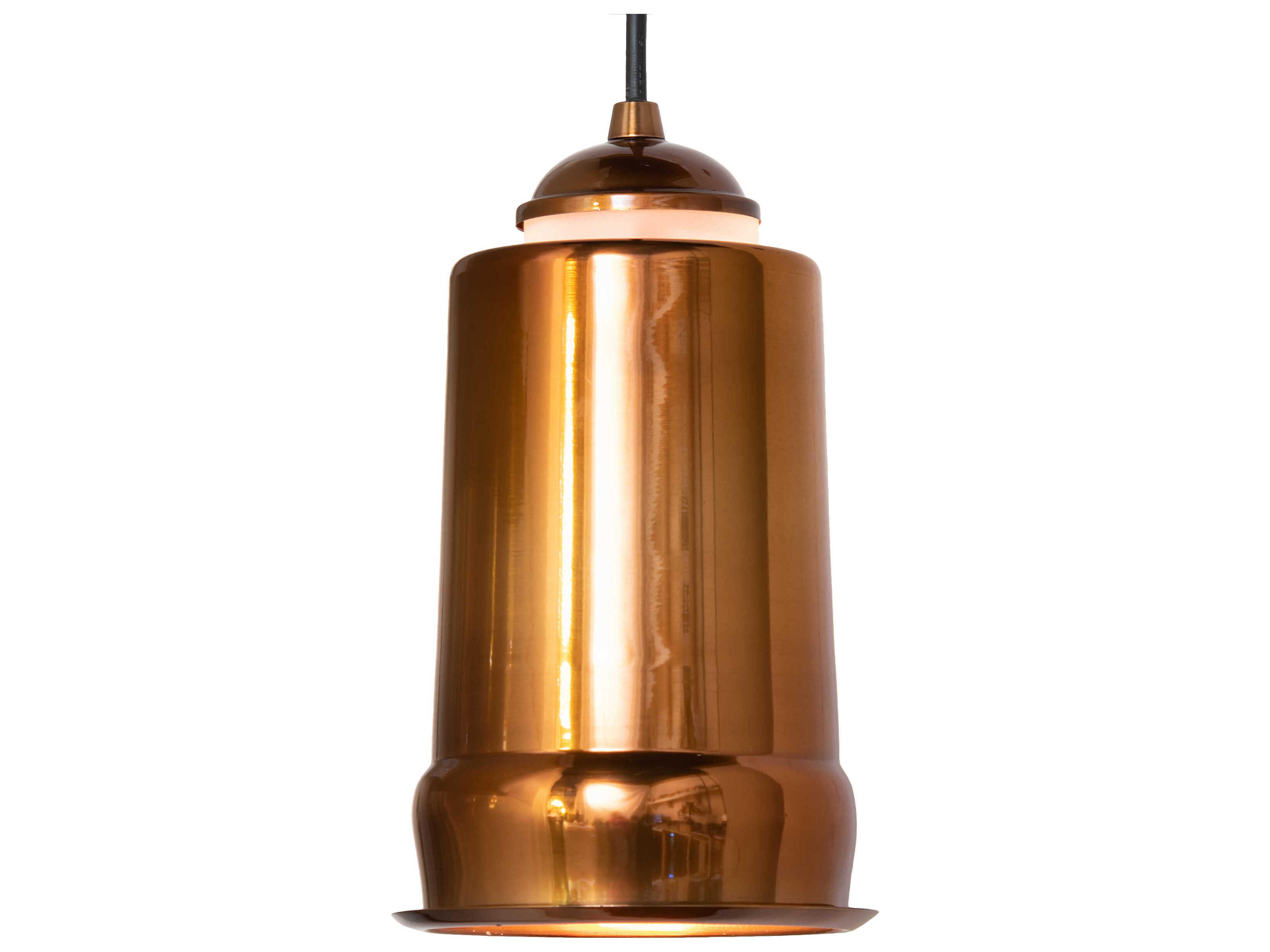Cilindro 1-Light Transparent Copper Cylinder Mini Pendant