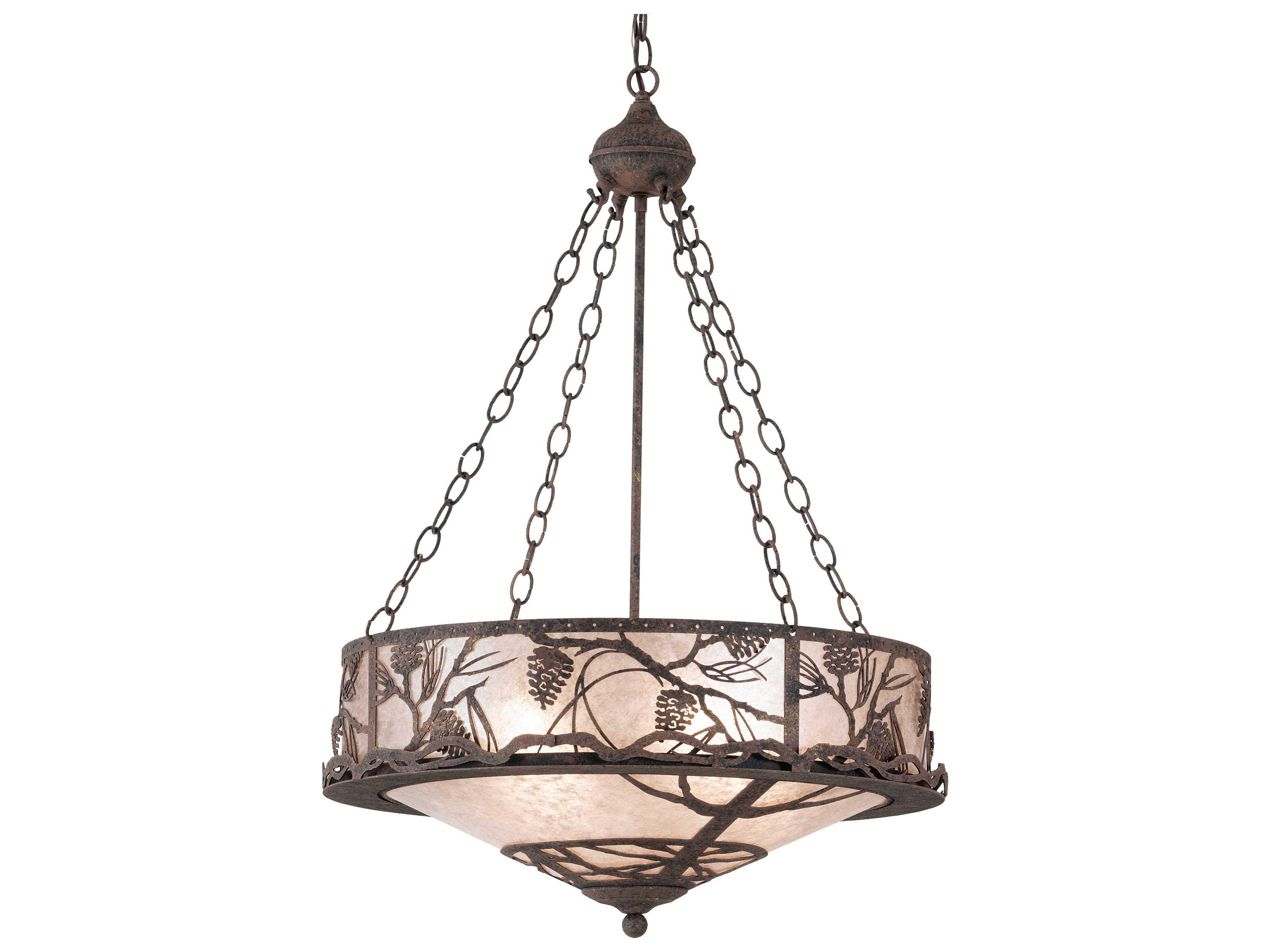 Whispering Pines 4-Light Antiquity Brown Pendant