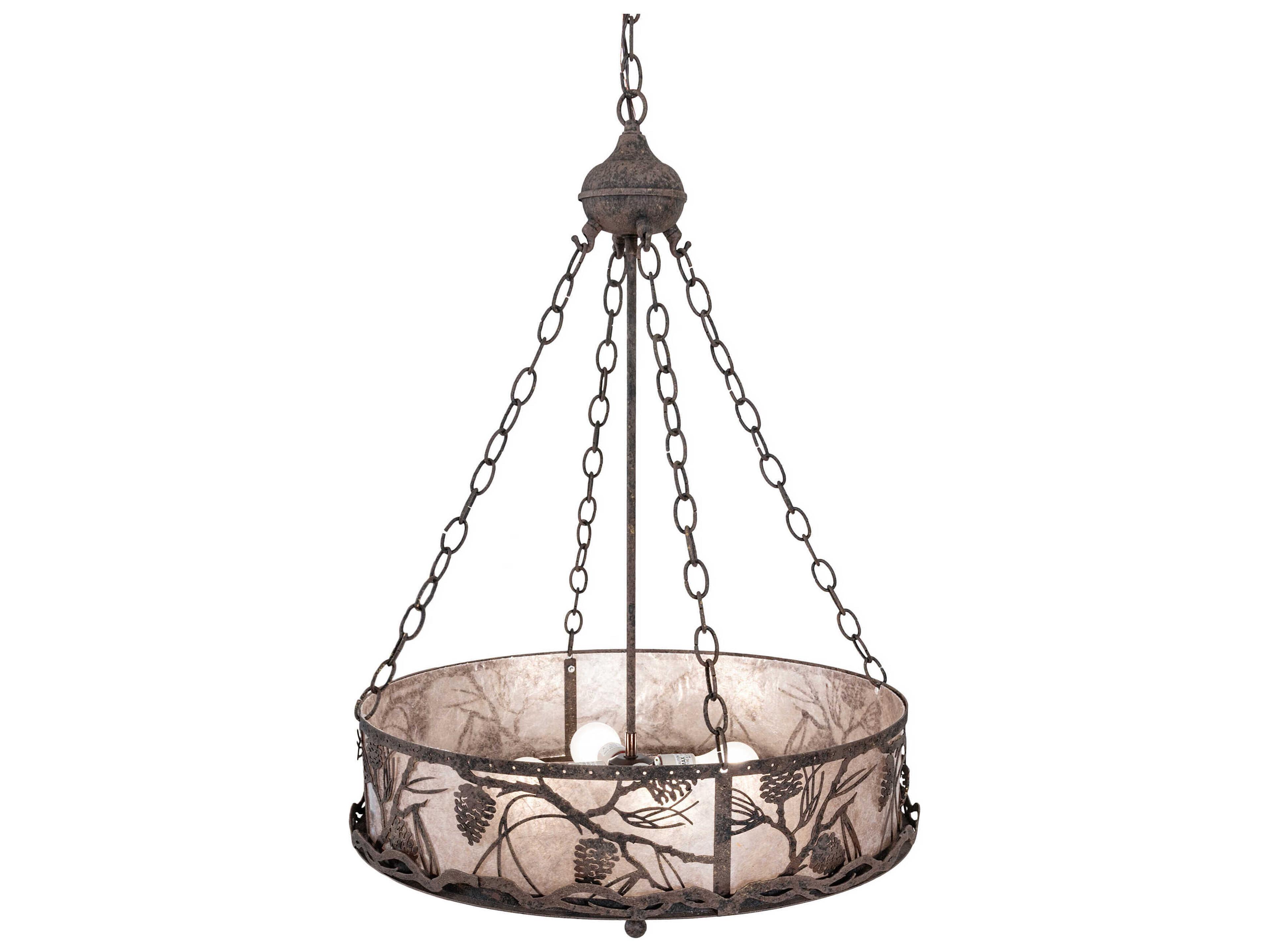 Meyda Whispering Pines 4-Light Antiquity Brown Pendant