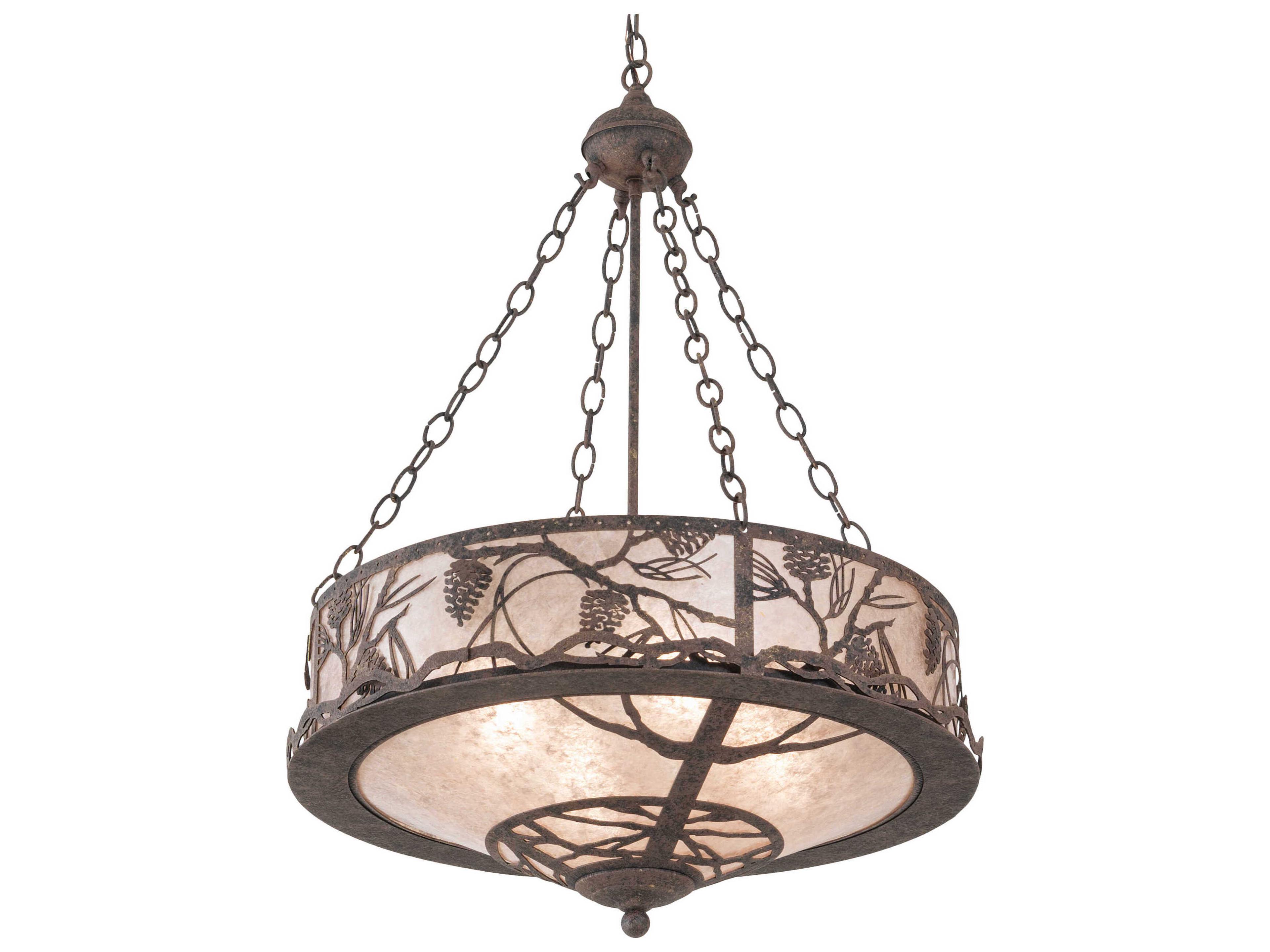 Meyda Whispering Pines 4-Light Antiquity Brown Pendant