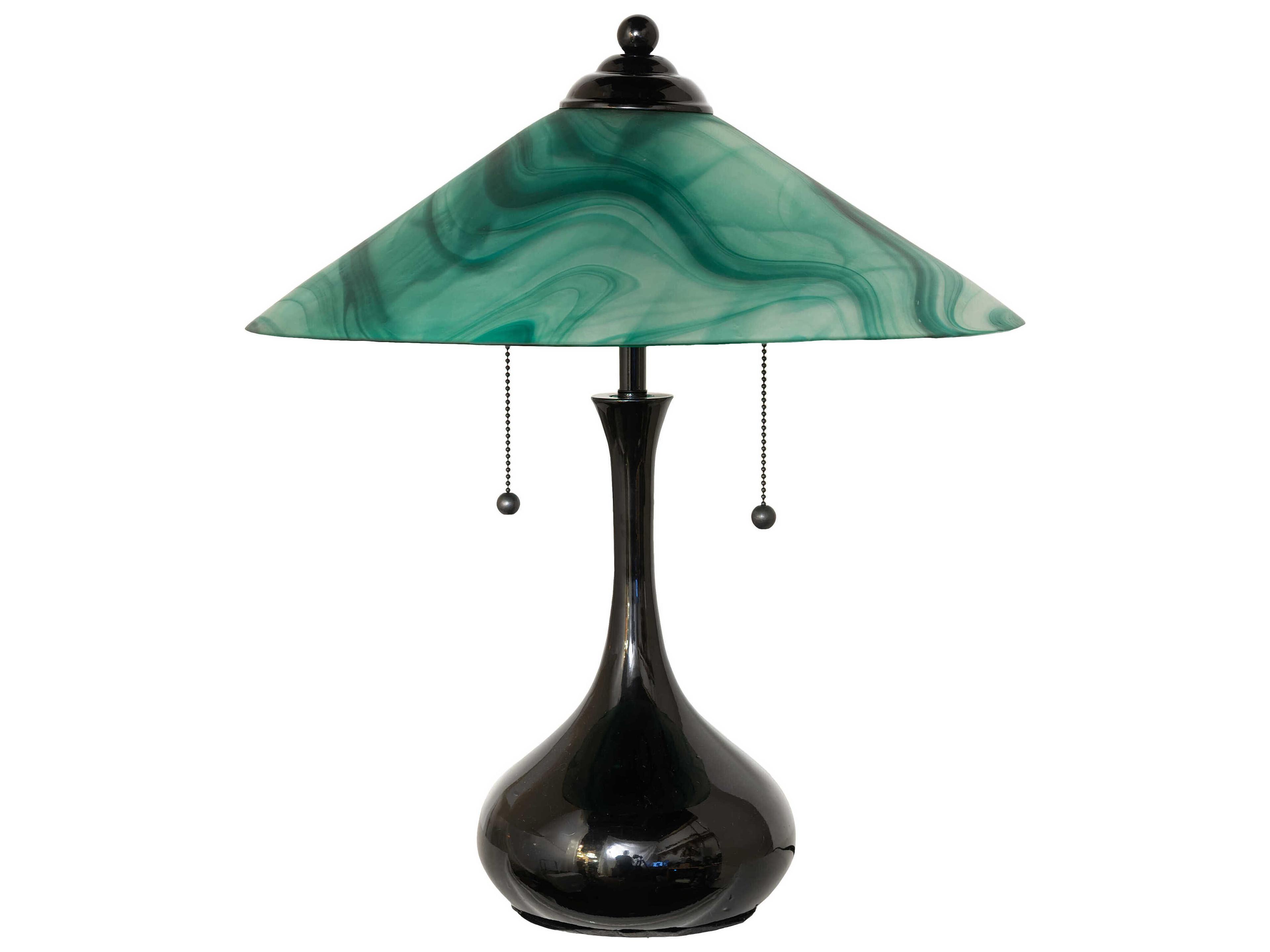 Meyda Metro Mente Swirl Mirror Black Powdercoat Table Lamp