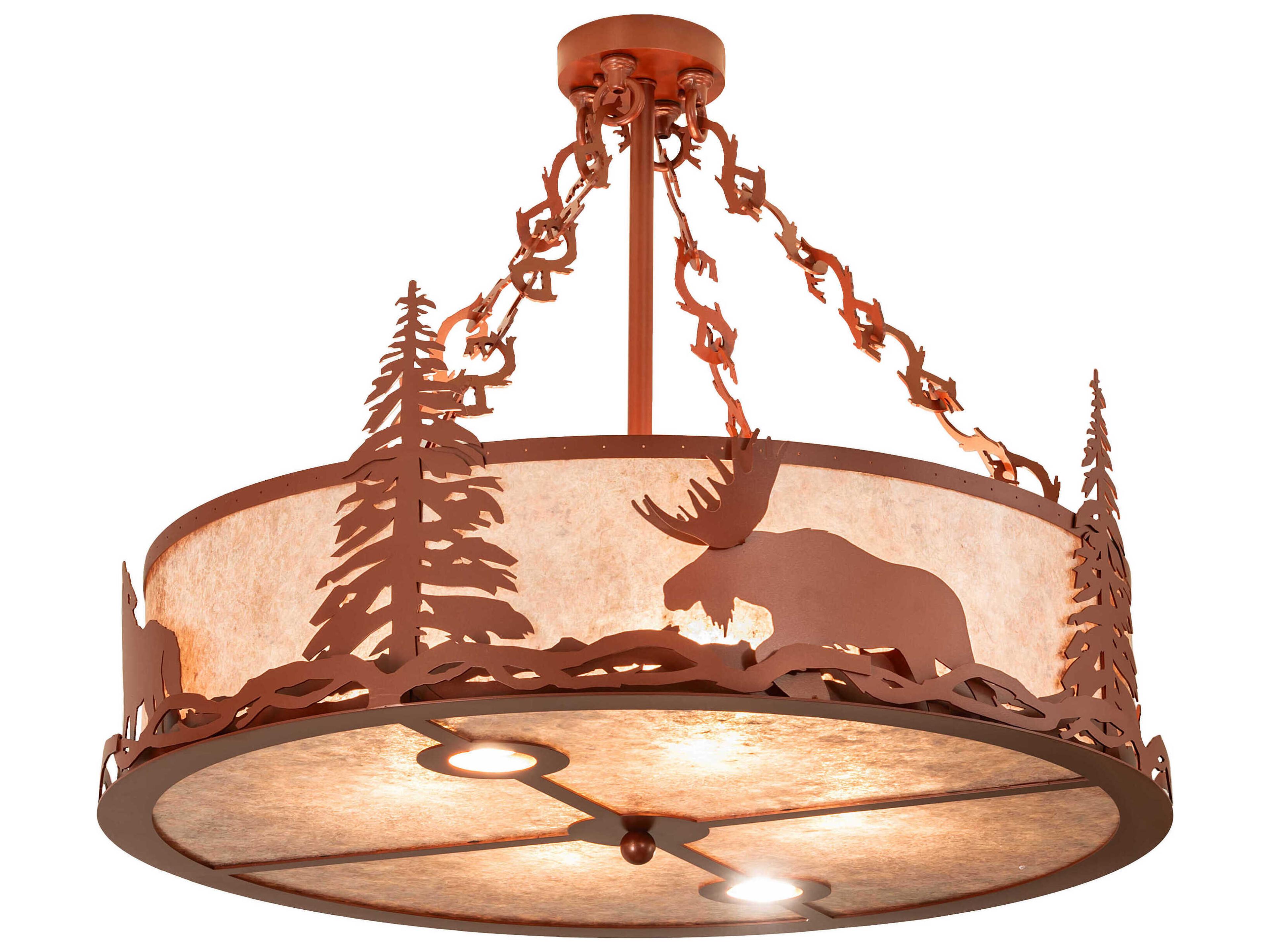 Wildlife 6-Light Pearl Copper Pendant