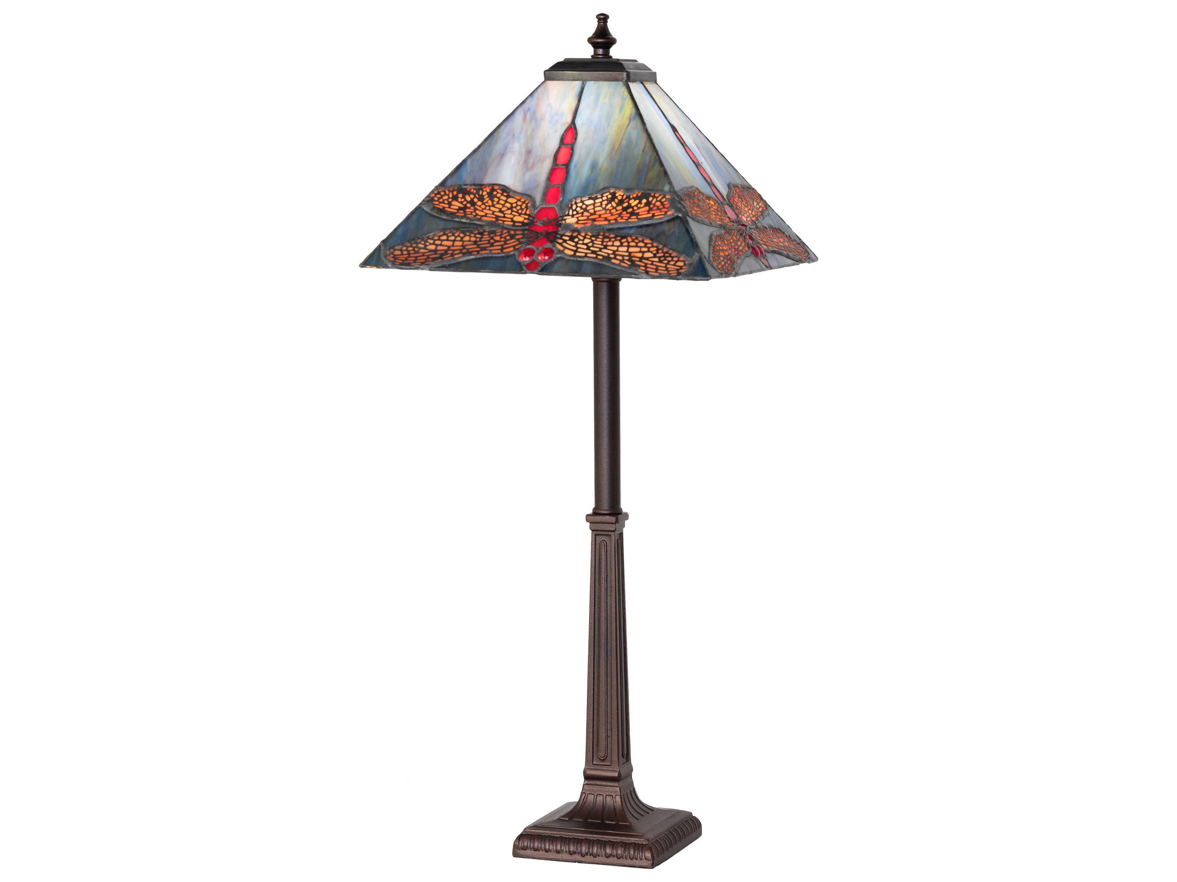 Prairie Dragonfly Mahogany Bronze Table Lamp