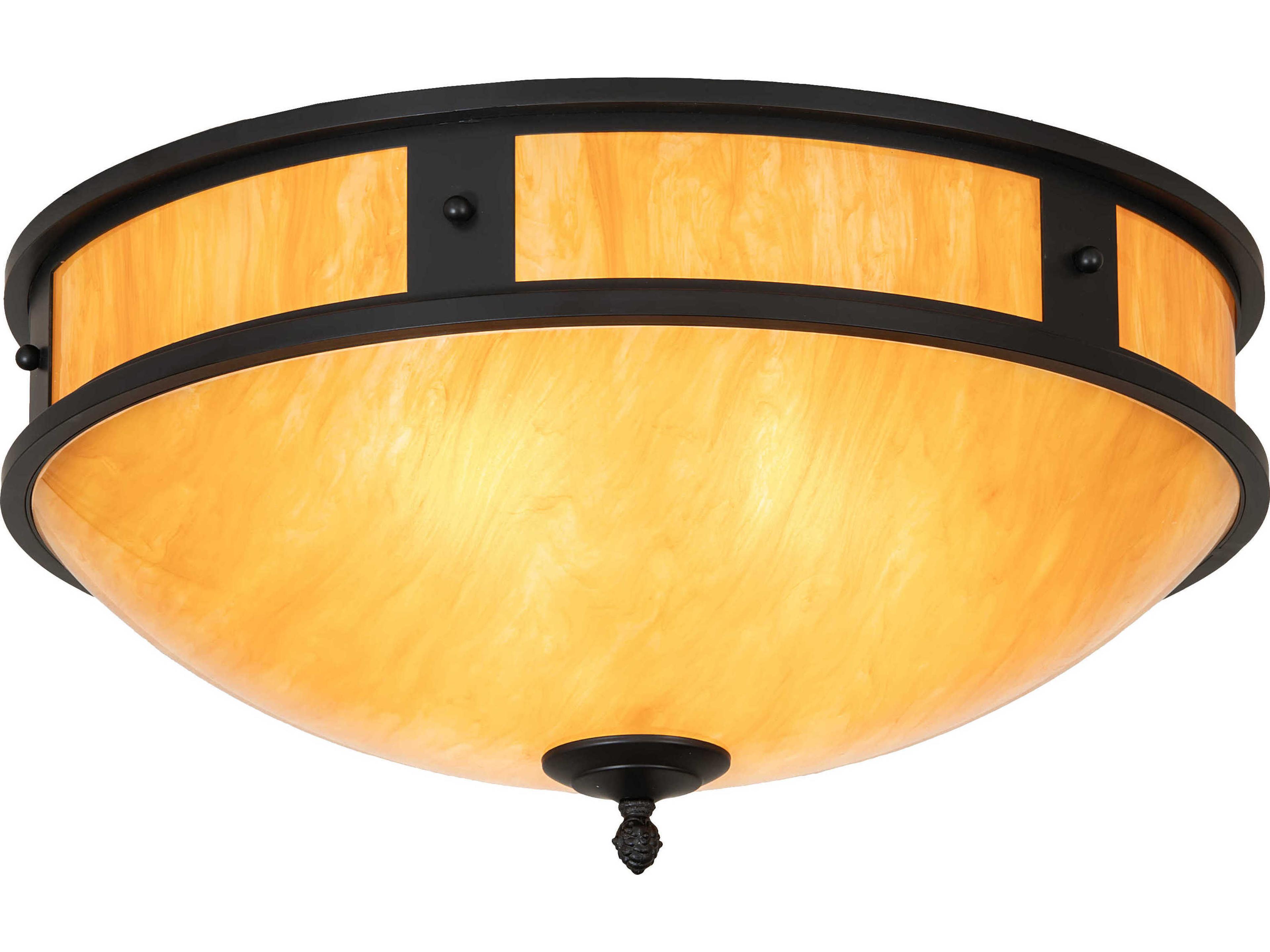 Capella 3-Light Solar Black Flush Mount