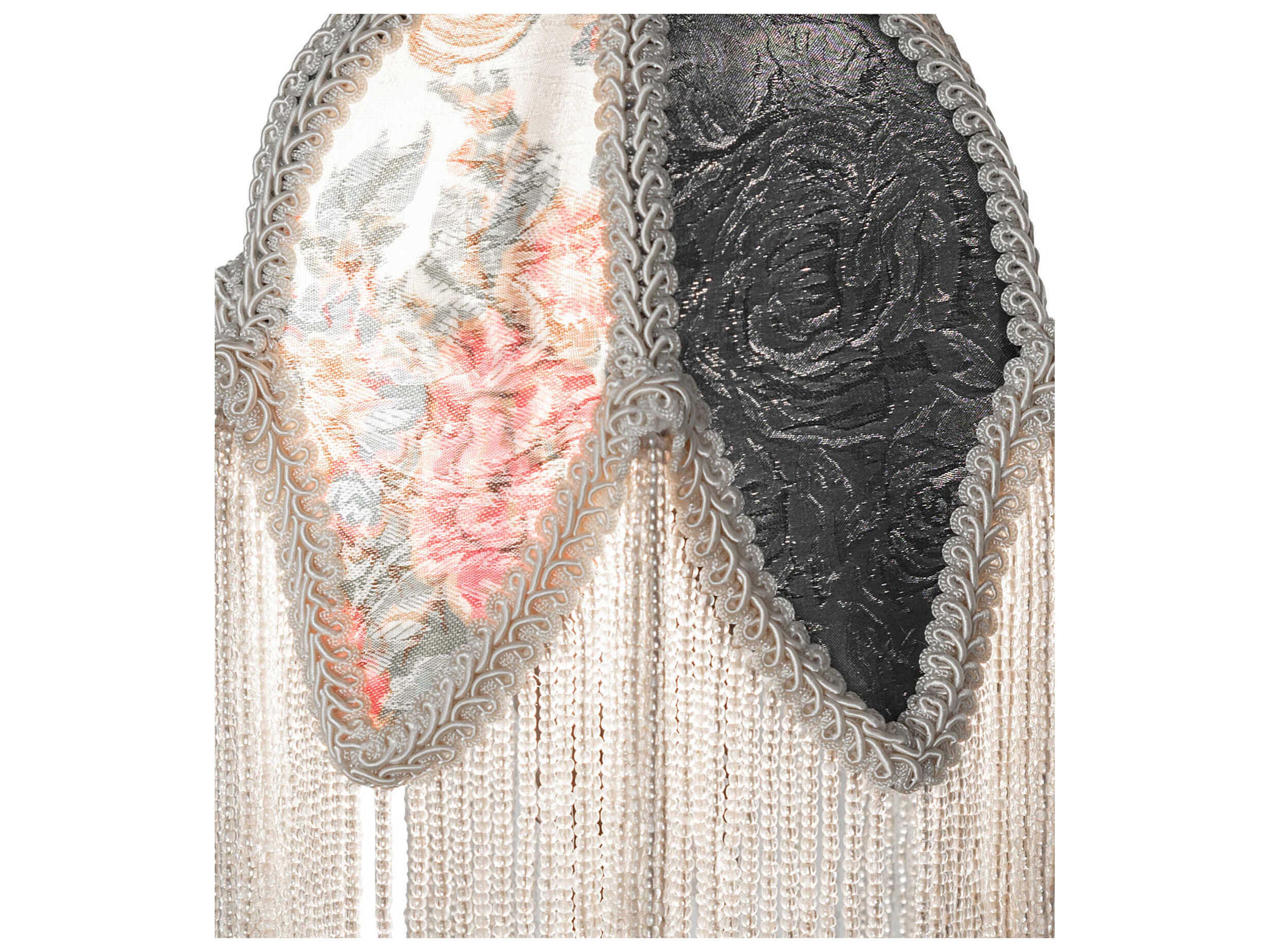 Meyda Fabric Tulip Mahogany Bronze Table Lamp