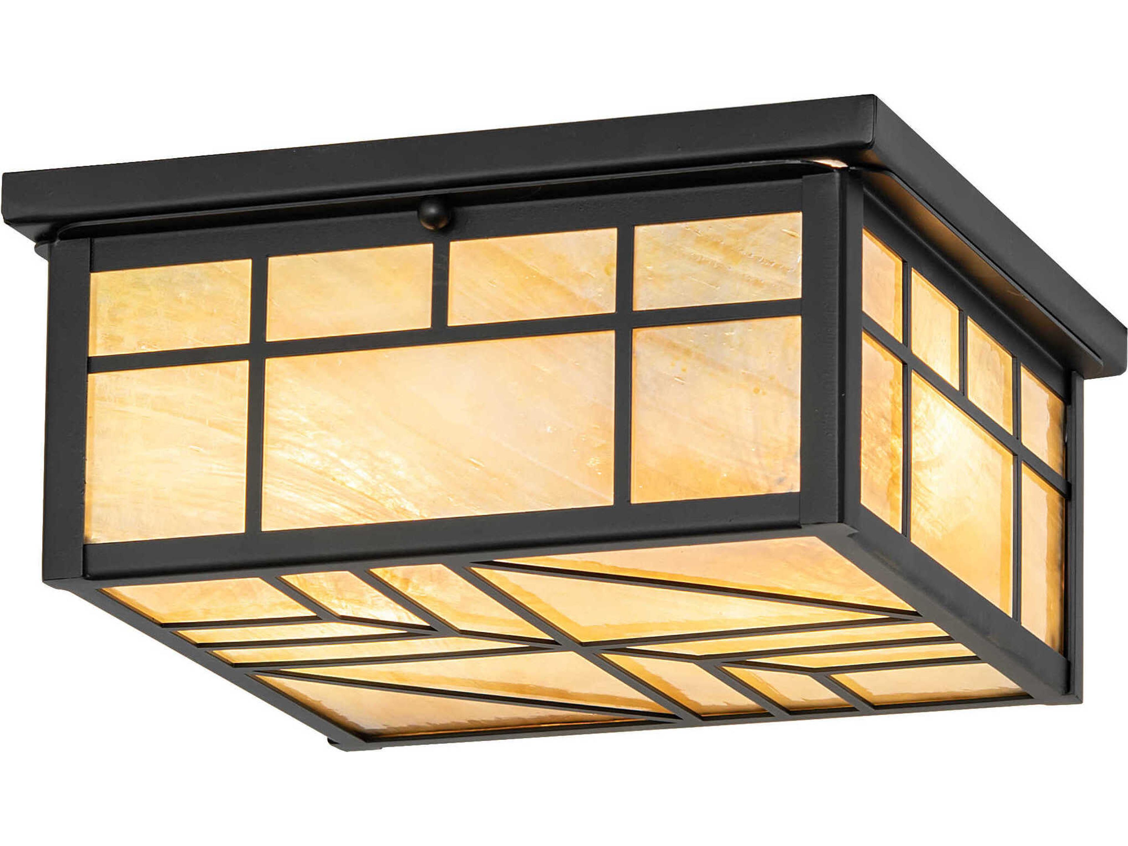 Santa Fe 2-Light Solar Black Flush Mount