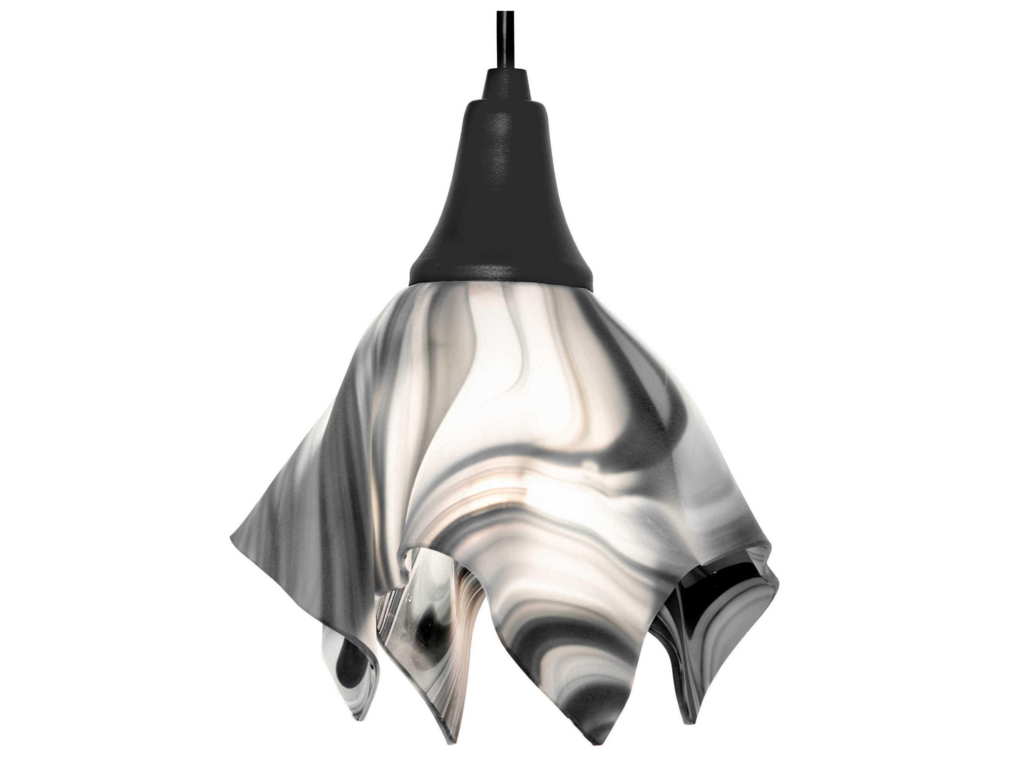 Metro Fusion 1-Light Black White Baroque Mini Pendant