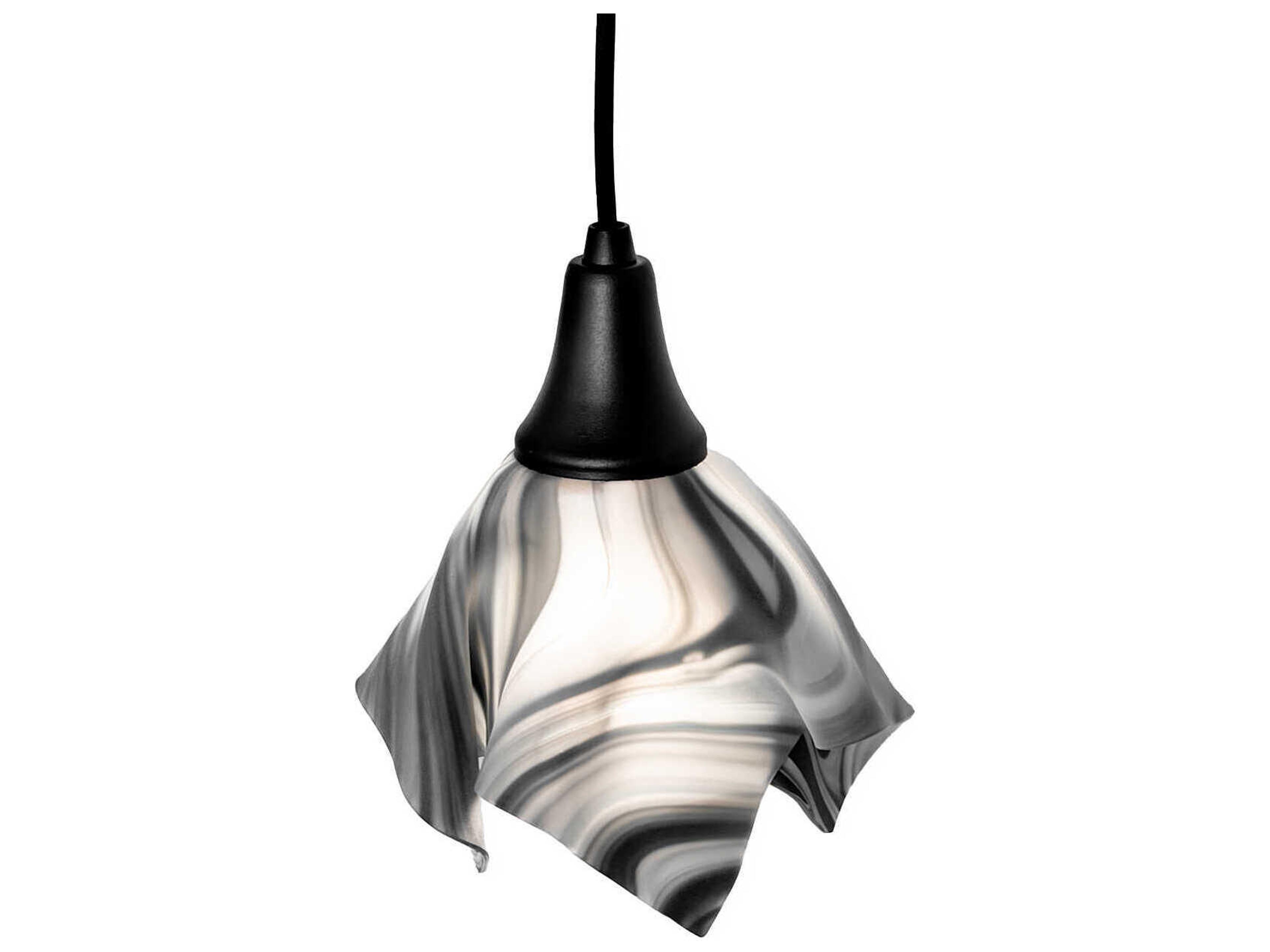 Meyda Metro Fusion 1-Light Black White Baroque Mini Pendant
