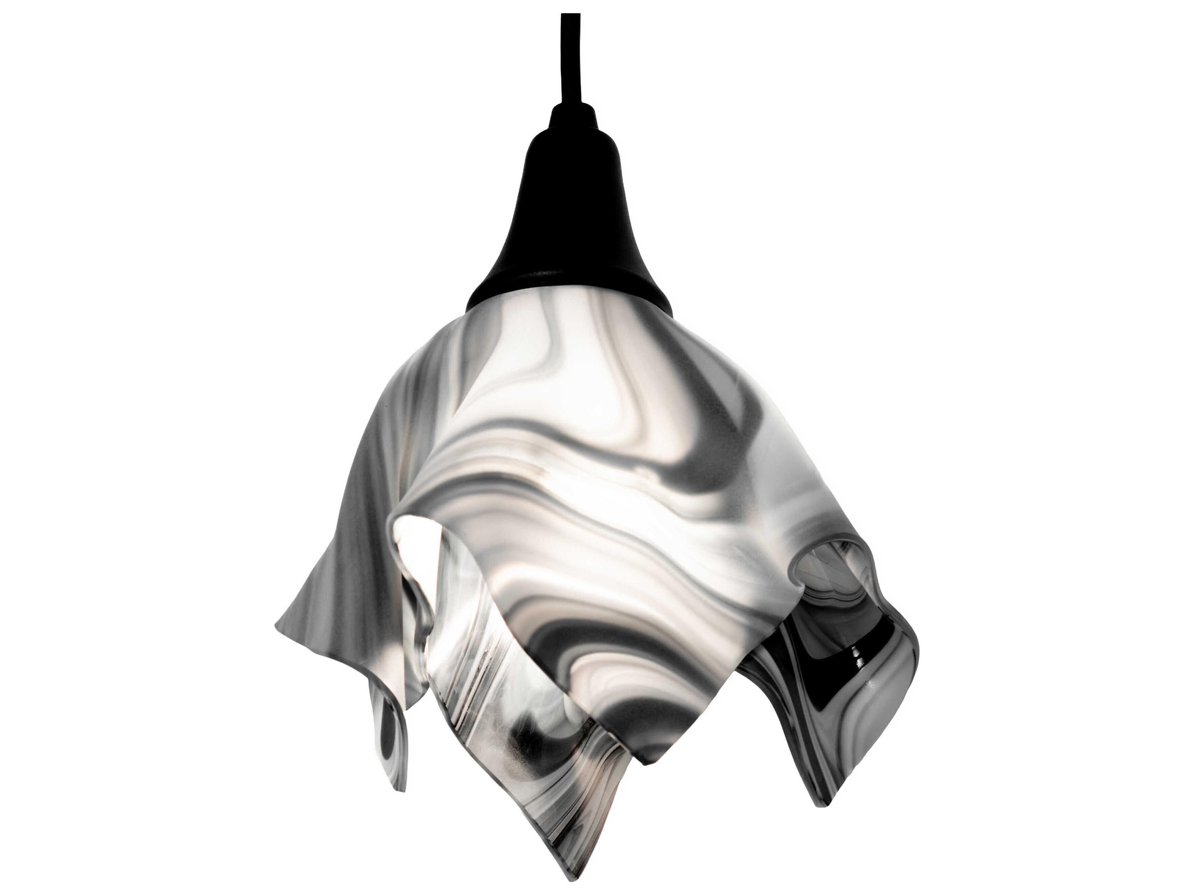 Meyda Metro Fusion 1-Light Black White Baroque Mini Pendant