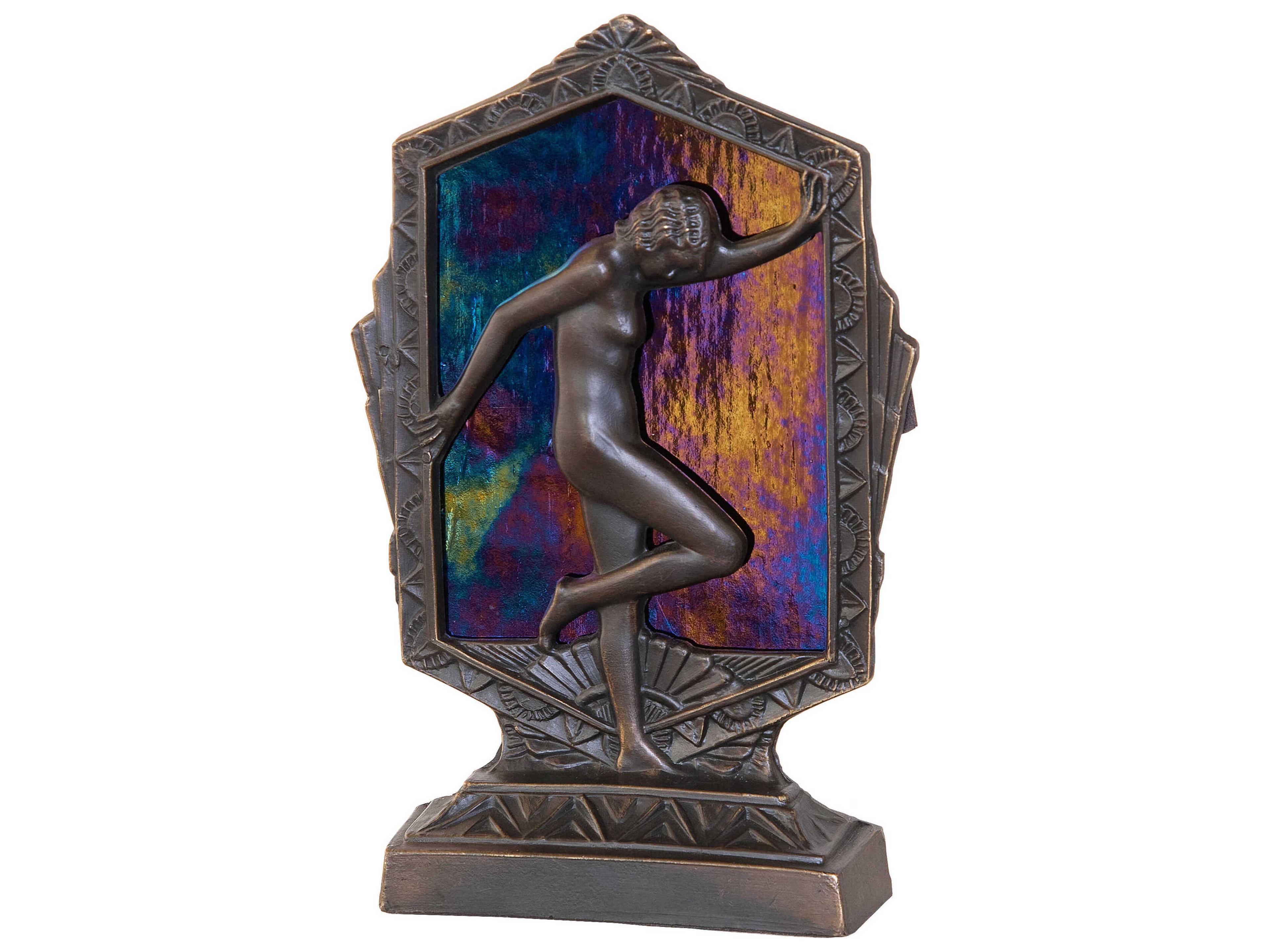 Posing Deco Lady Antique Brass Table Lamp