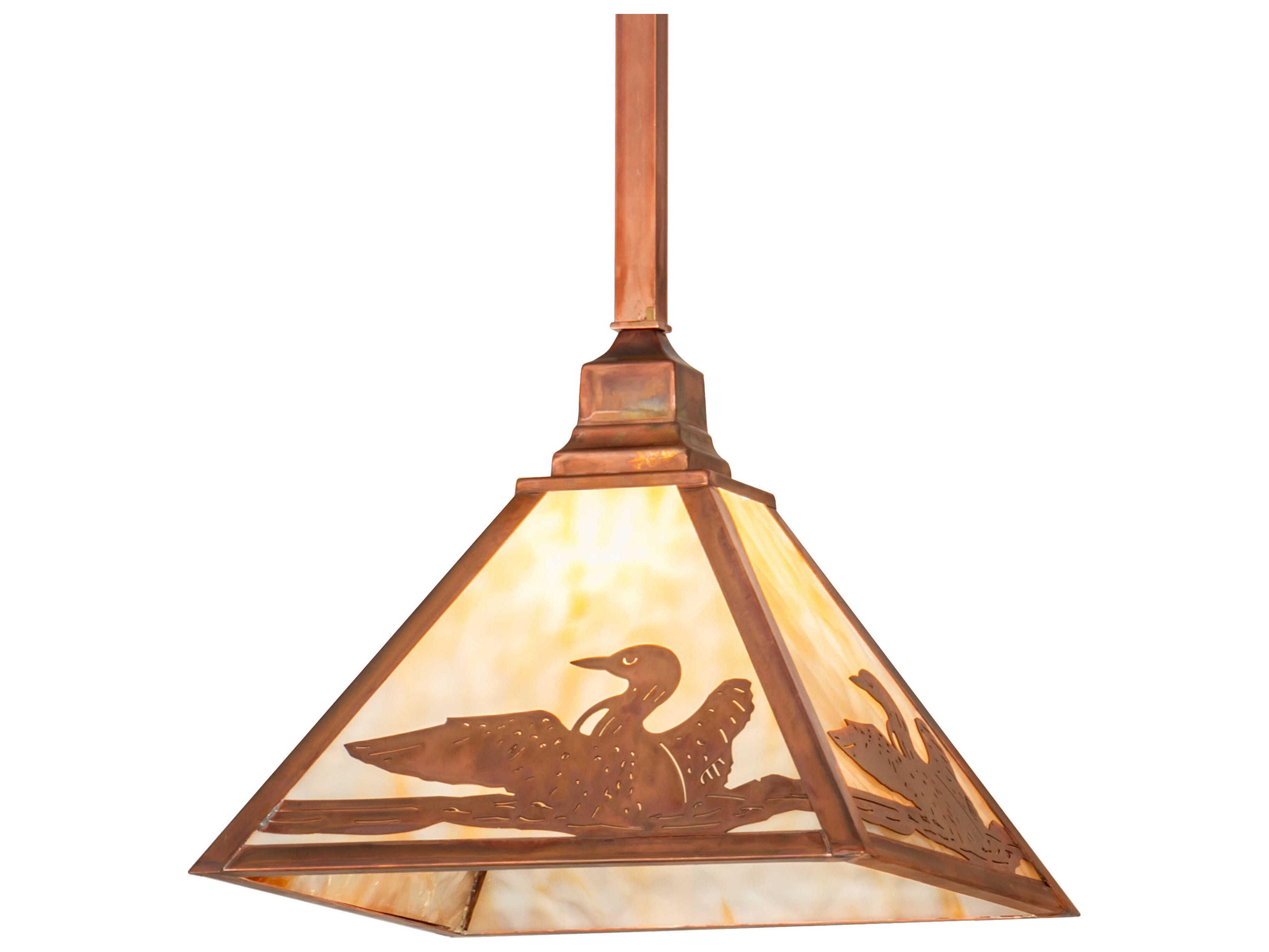 Loon 1-Light Vintage Copper Pendant