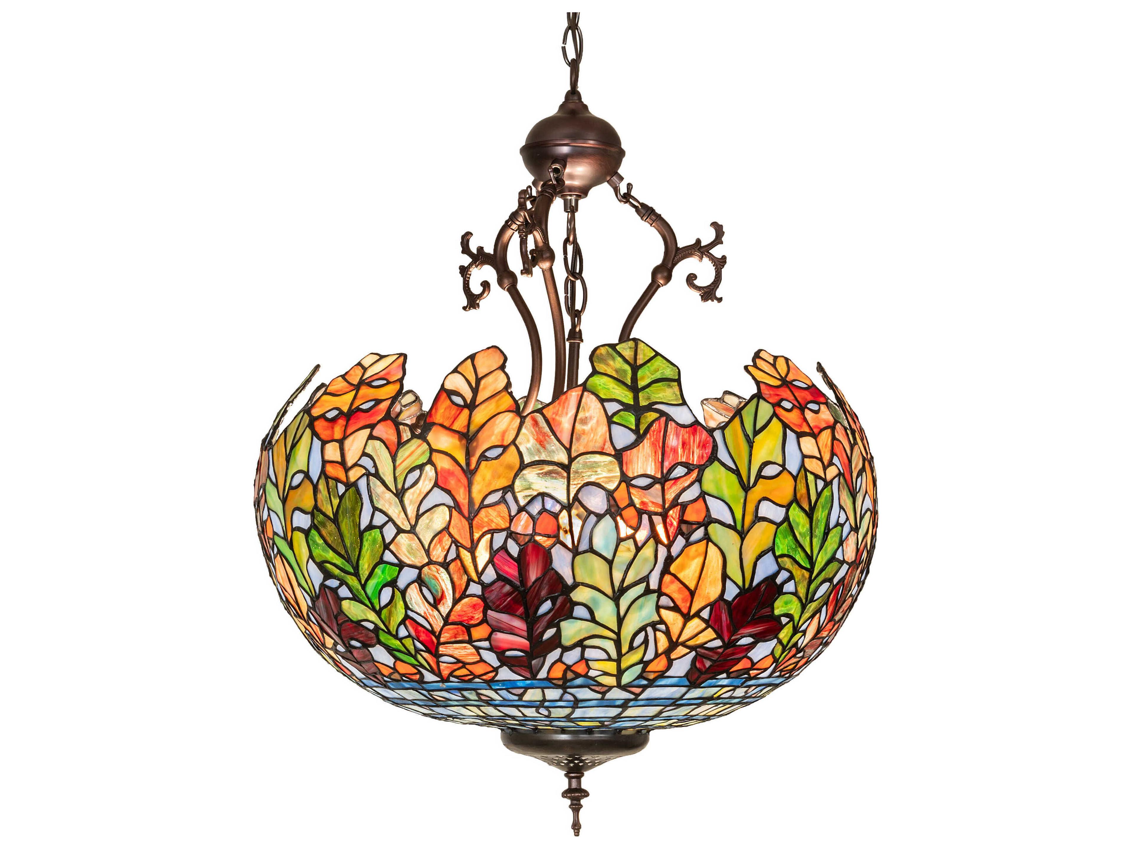 Leaf 3-Light Mahogany Bronze Pendant