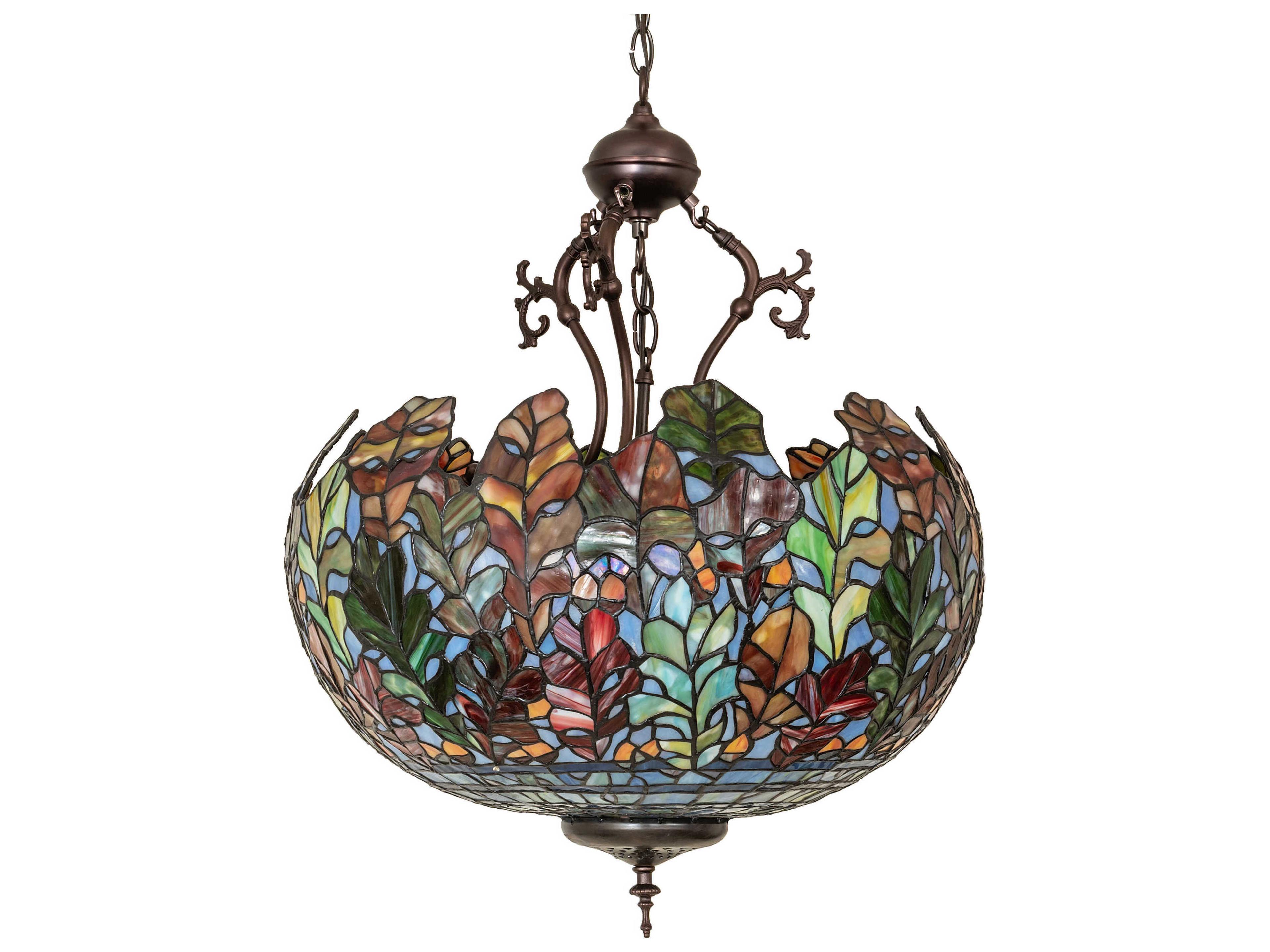 Meyda Leaf 3-Light Mahogany Bronze Pendant