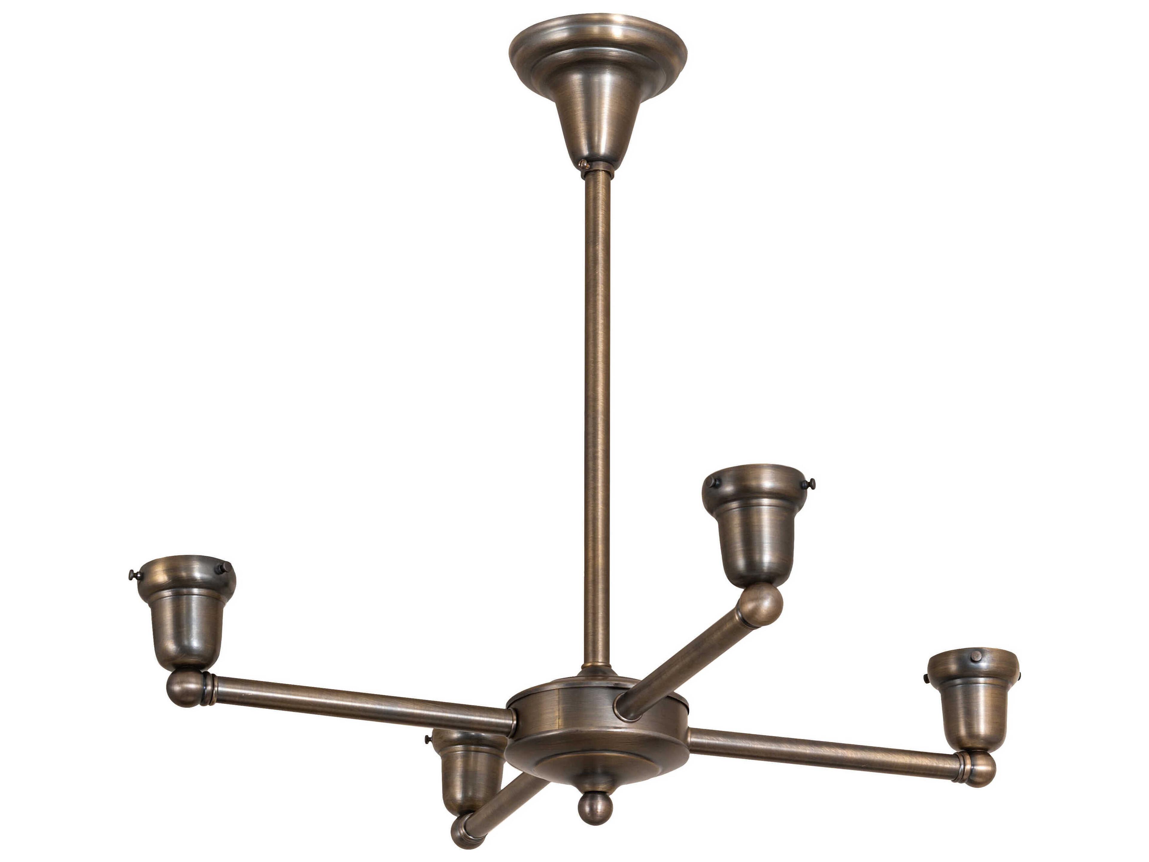 Meyda Revival Oyster Bay 4-Light Antique Brass Chandelier