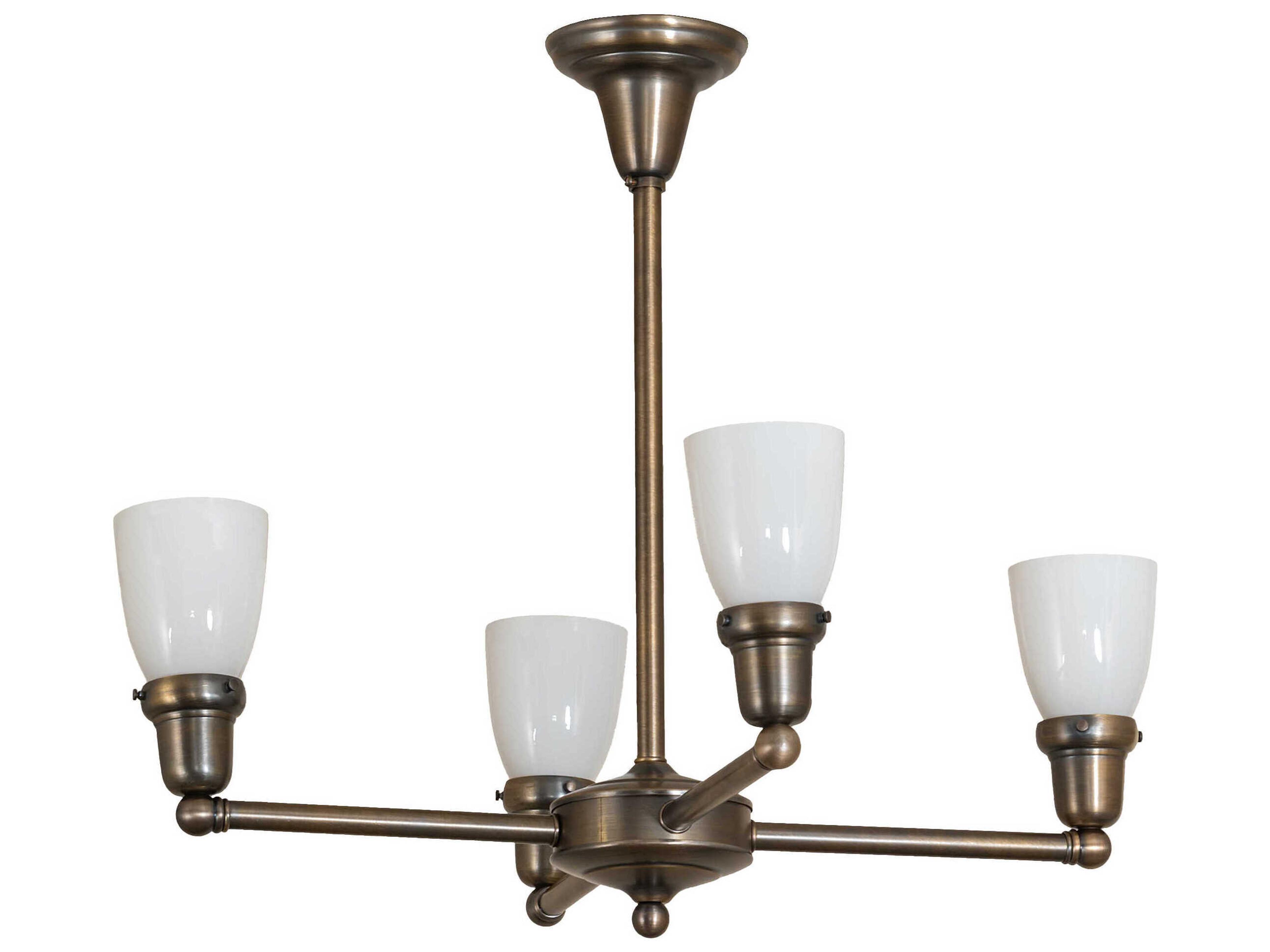 Meyda Revival Oyster Bay 4-Light Antique Brass Chandelier