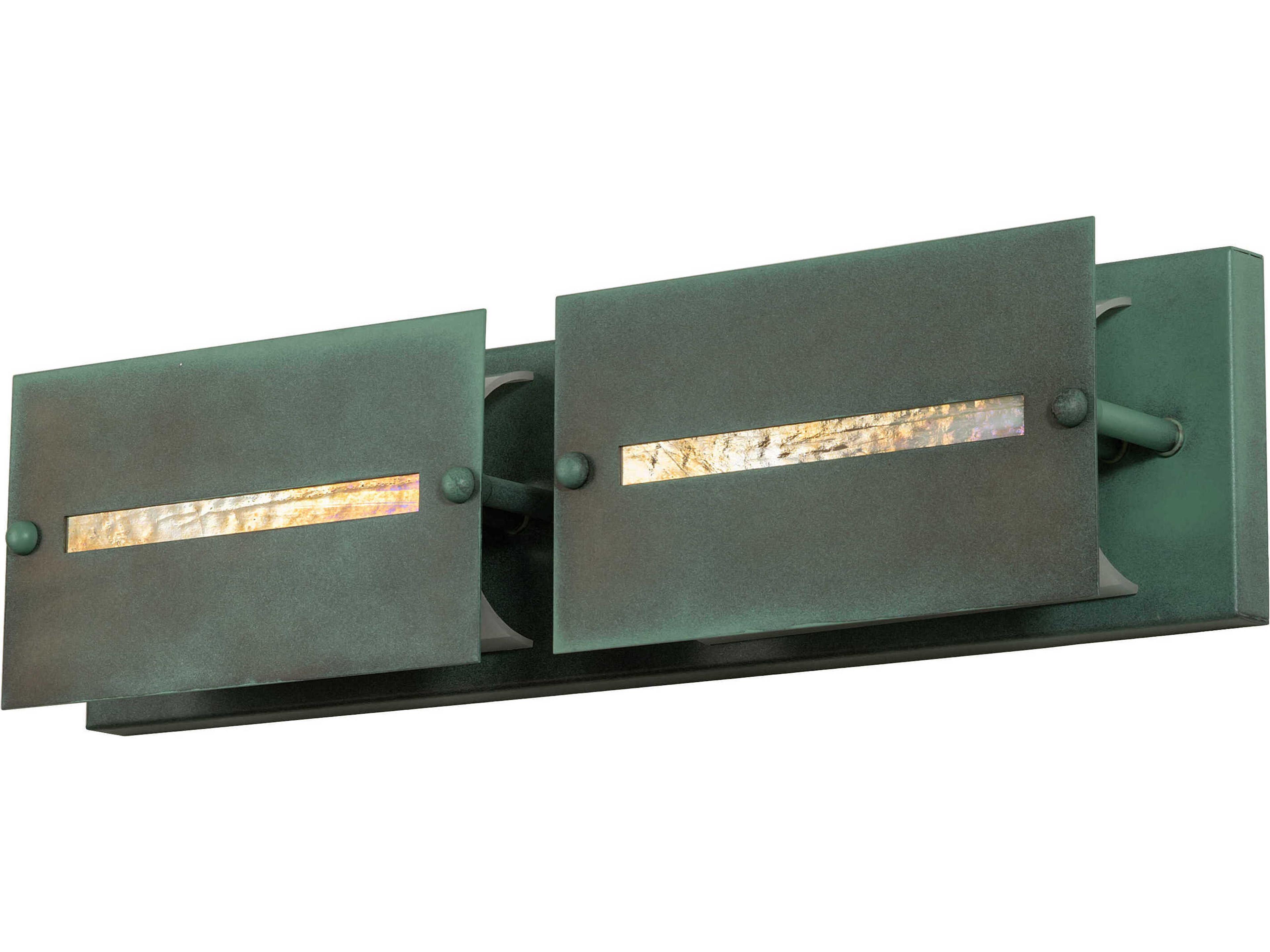 Meyda Moss Creek Tall 2-Light Aged Copper Over Antique Copper Vanity Light