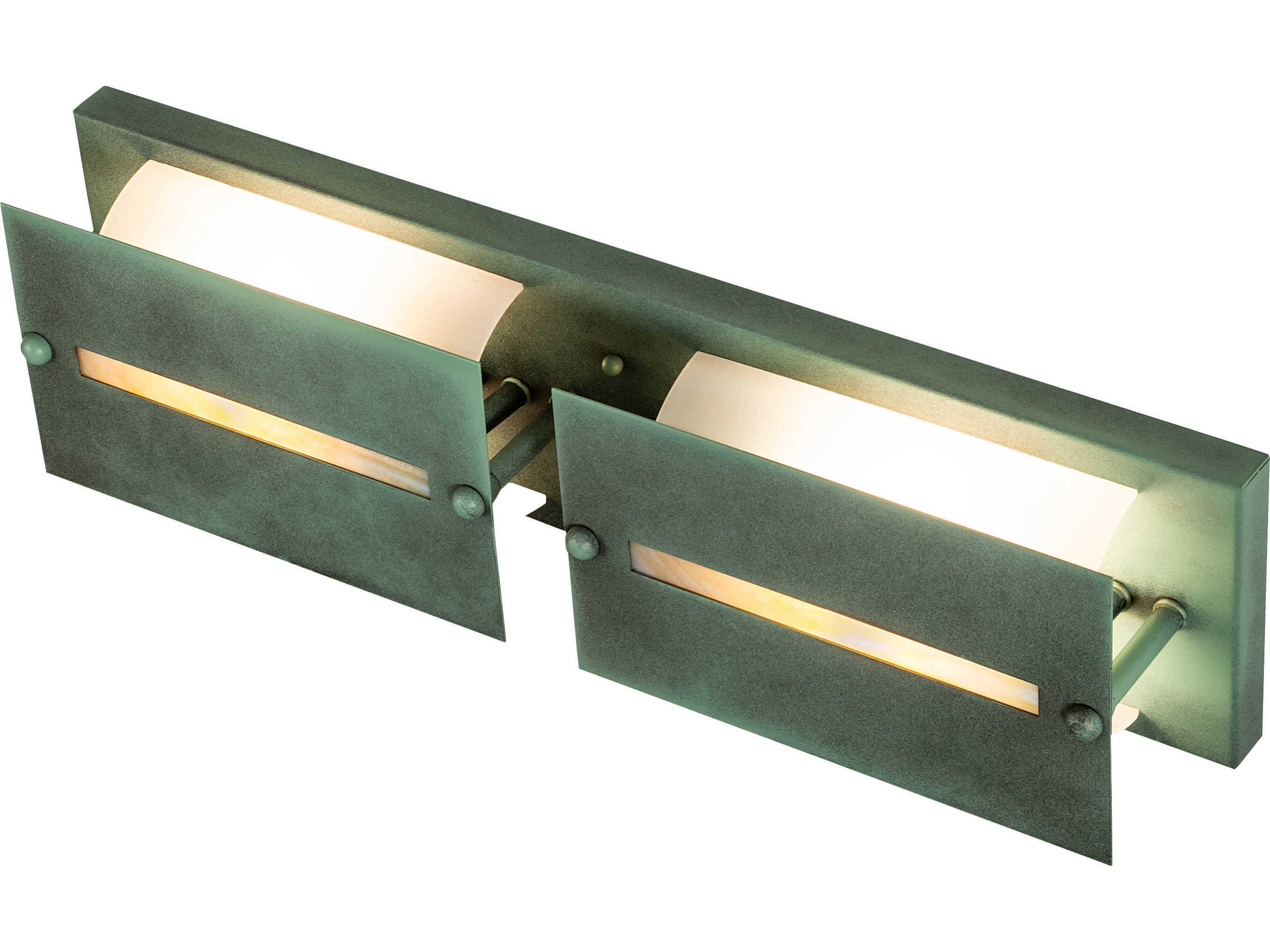 Meyda Moss Creek Tall 2-Light Aged Copper Over Antique Copper Vanity Light