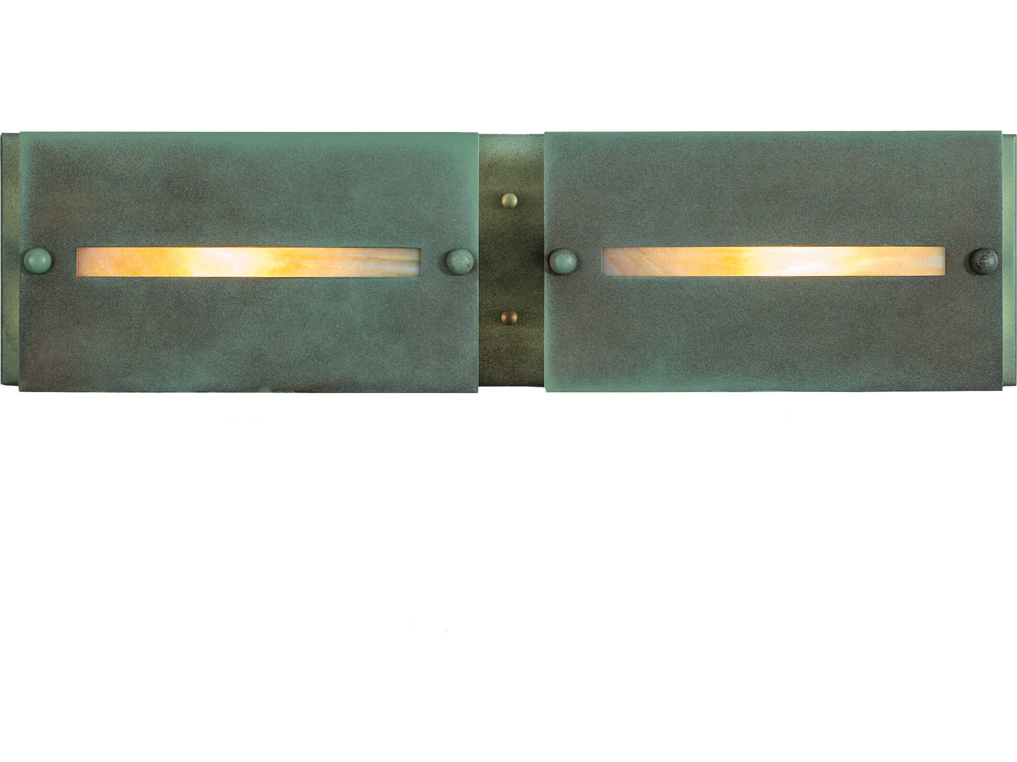 Meyda Moss Creek Tall 2-Light Aged Copper Over Antique Copper Vanity Light