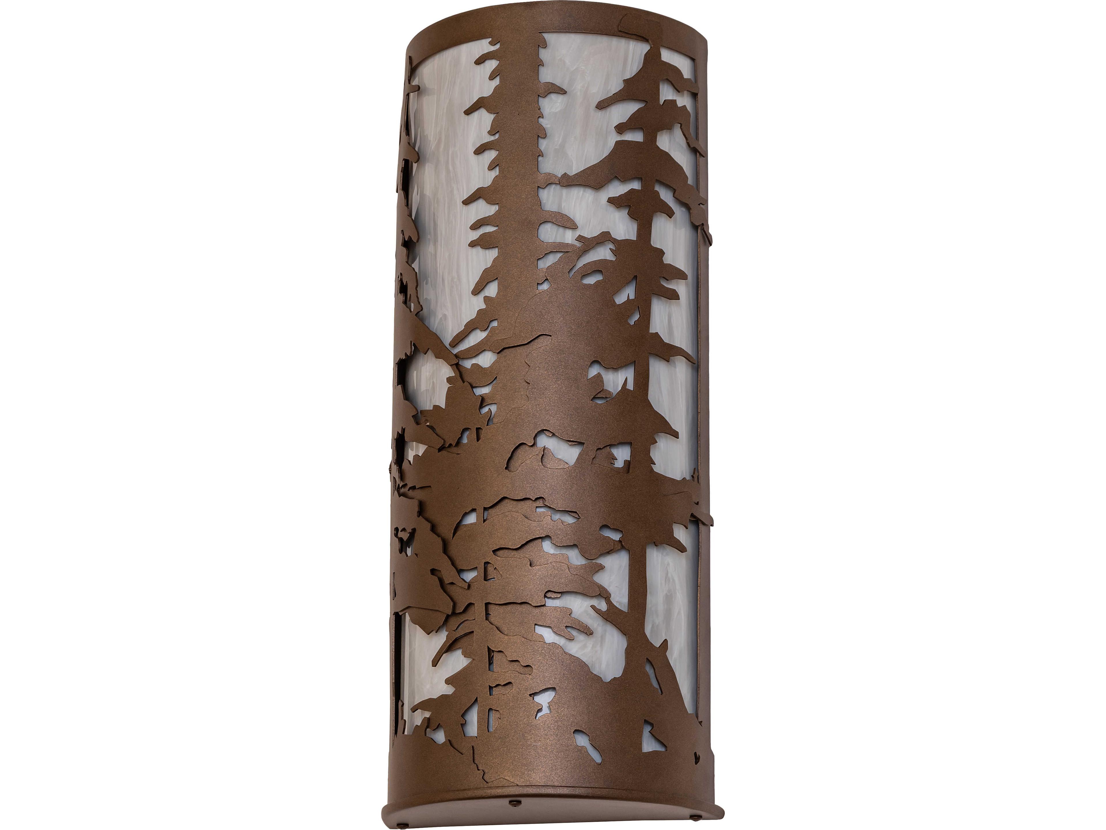 Meyda Tall Pines 2-Light Whitestone Idalight Bronze Traditional Wall Sconce
