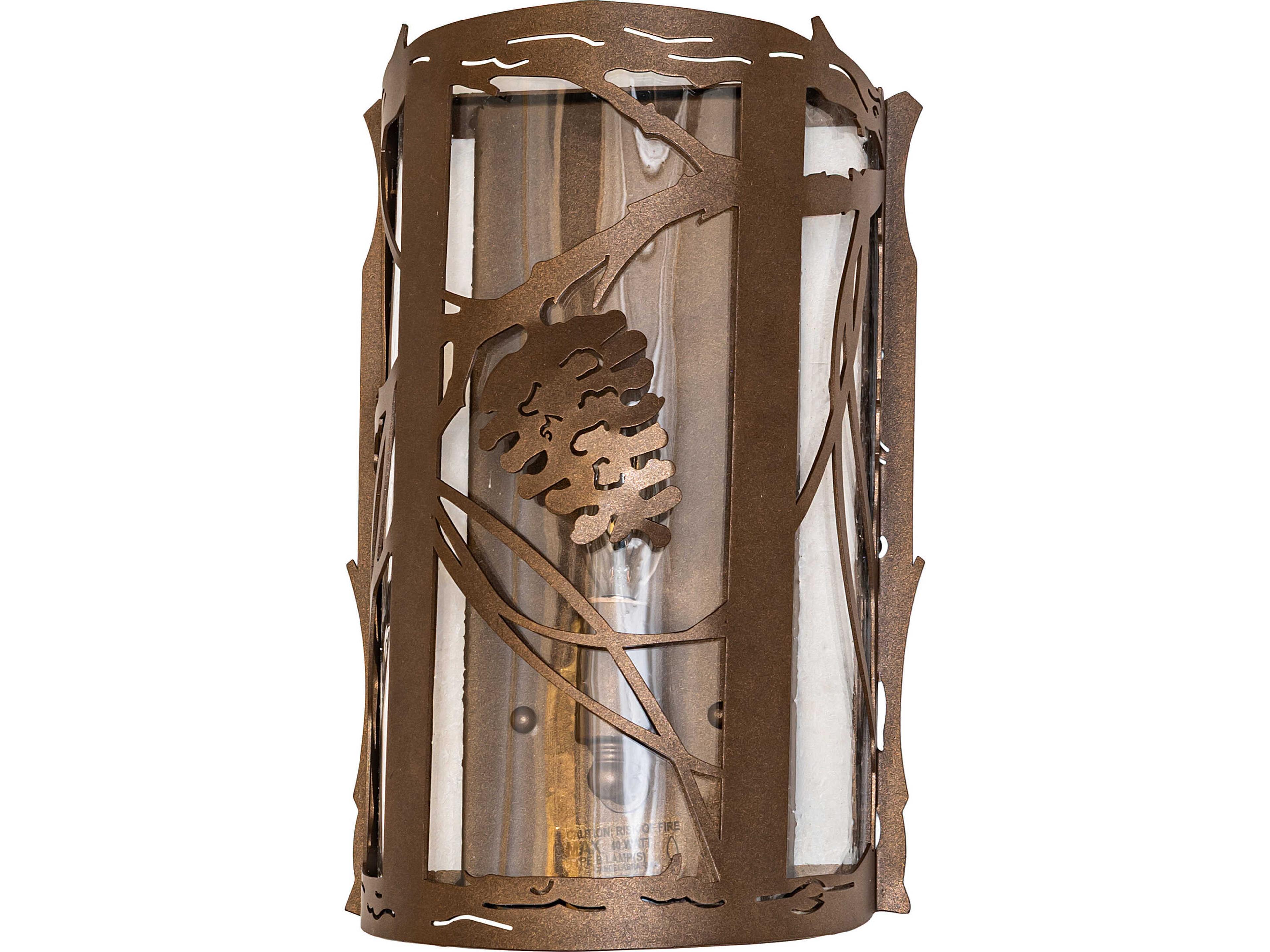 Whispering Pines 1-Light Crystal Idalight Bronze Traditional Wall Sconce