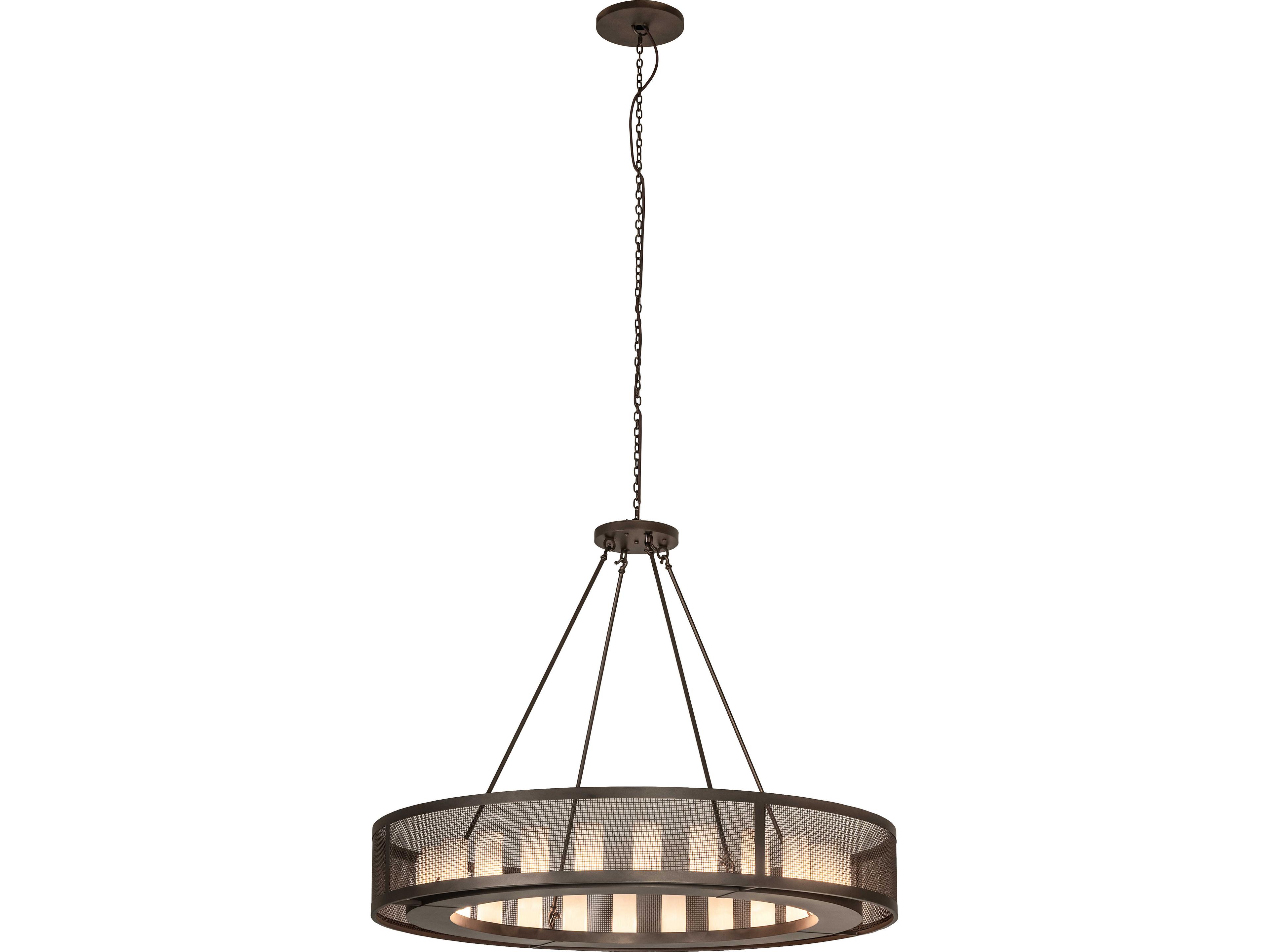 Meyda Loxley 24-Light Whitestone Idalight Bronze Cylinder Geometric Chandelier