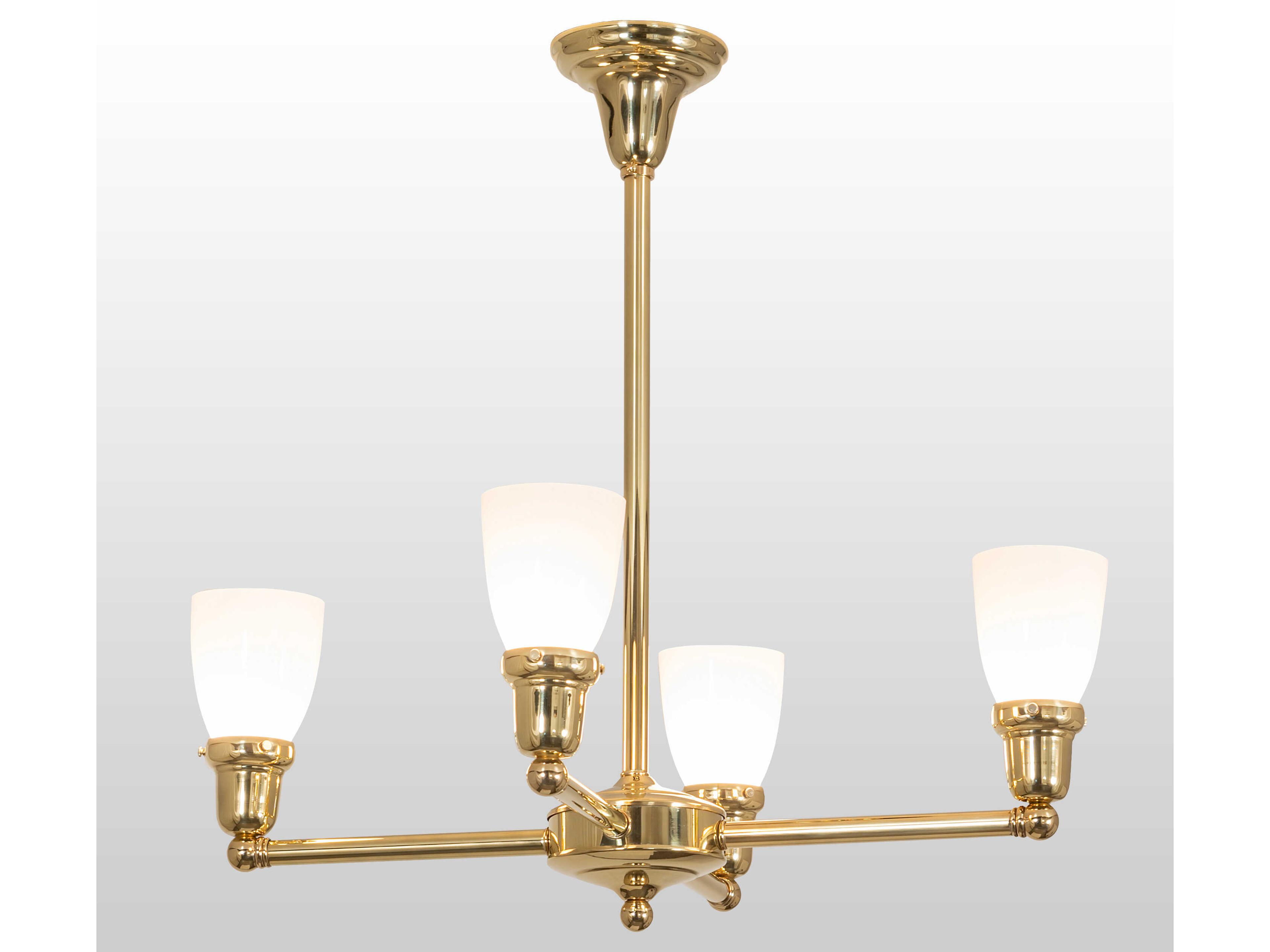 Meyda Revival Oyster Bay 4-Light Polished Brass Chandelier
