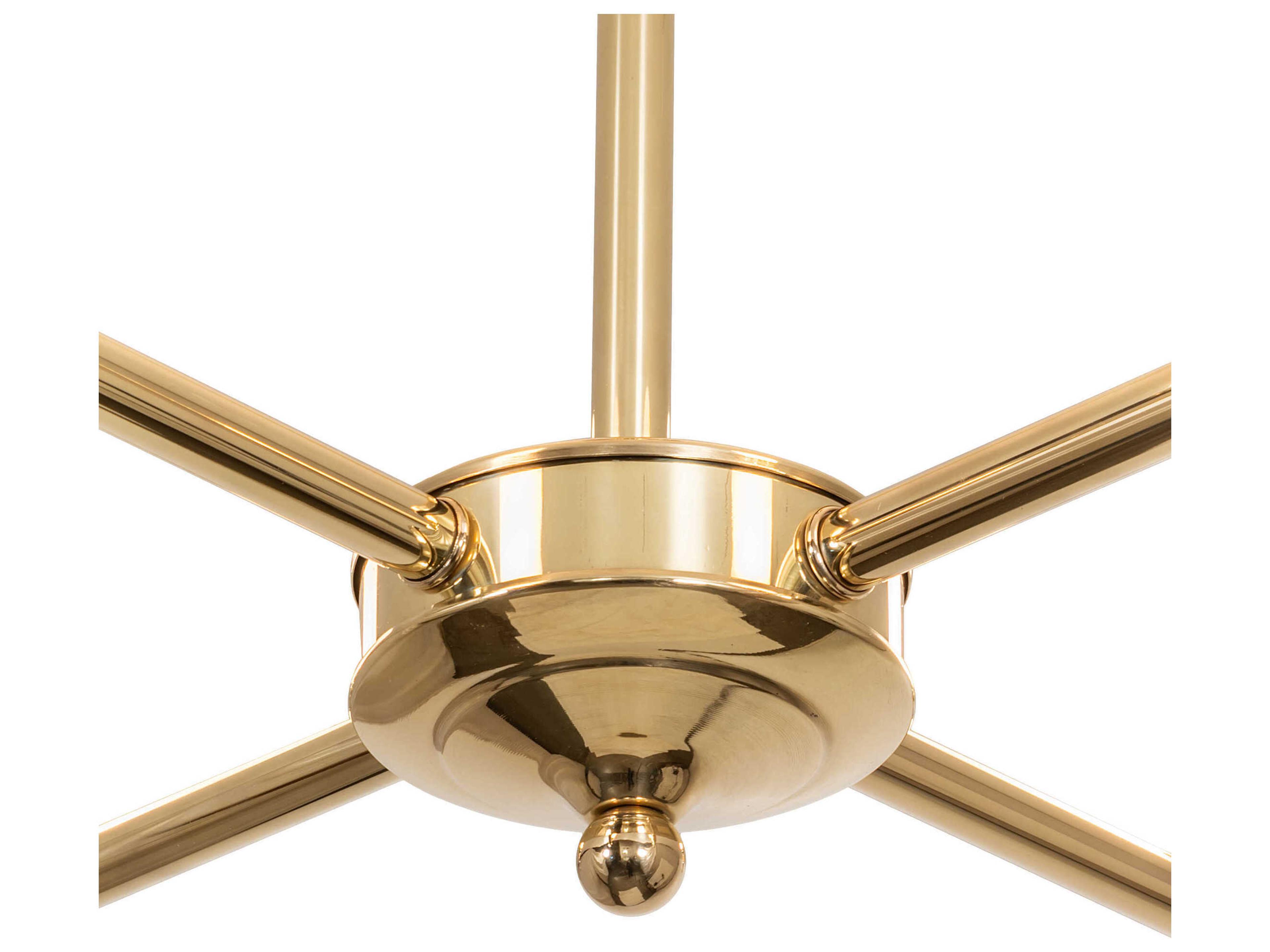 Meyda Revival Oyster Bay 4-Light Polished Brass Chandelier