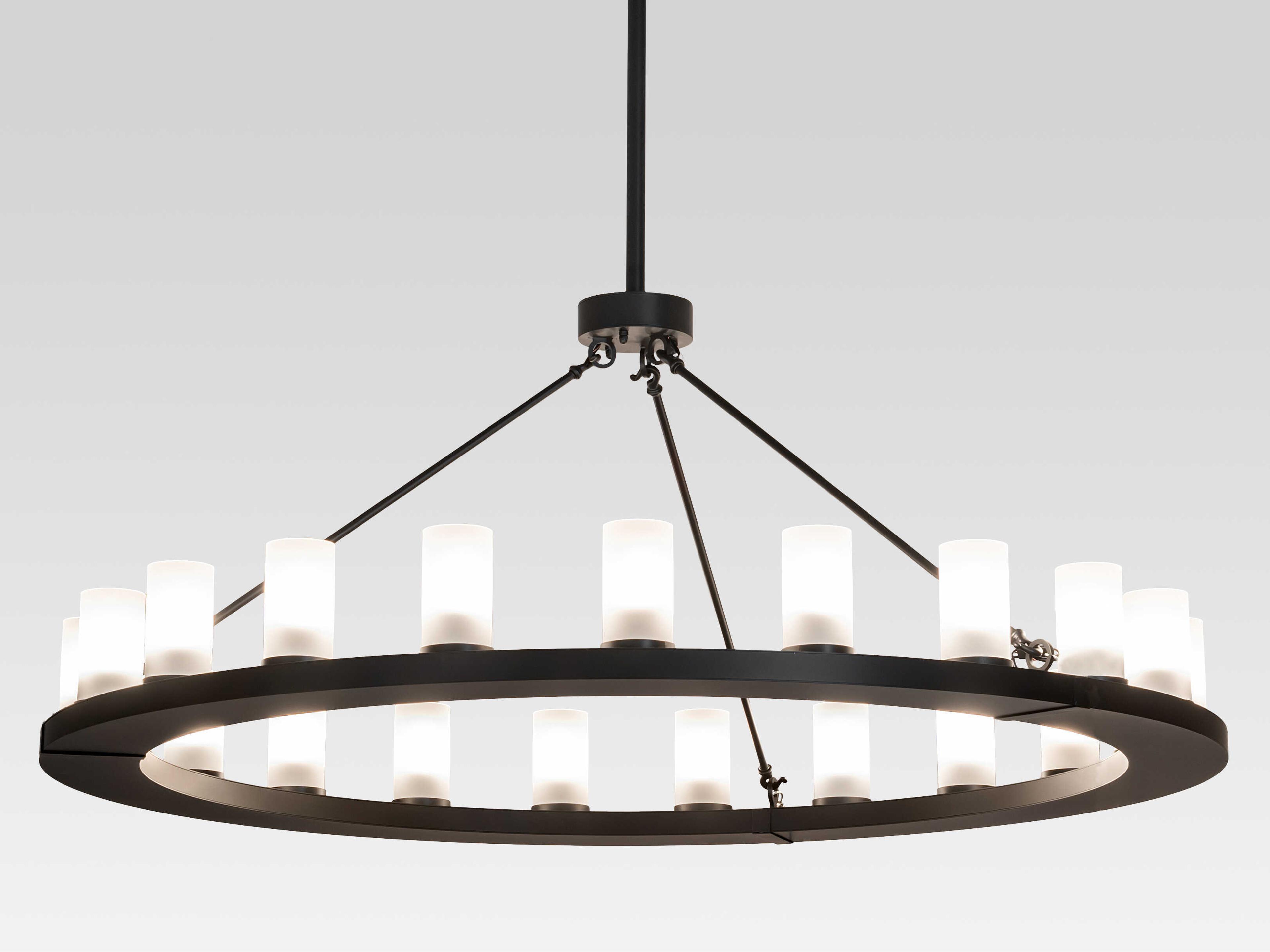 Loxley 21-Light Solar Black Cylinder Chandelier