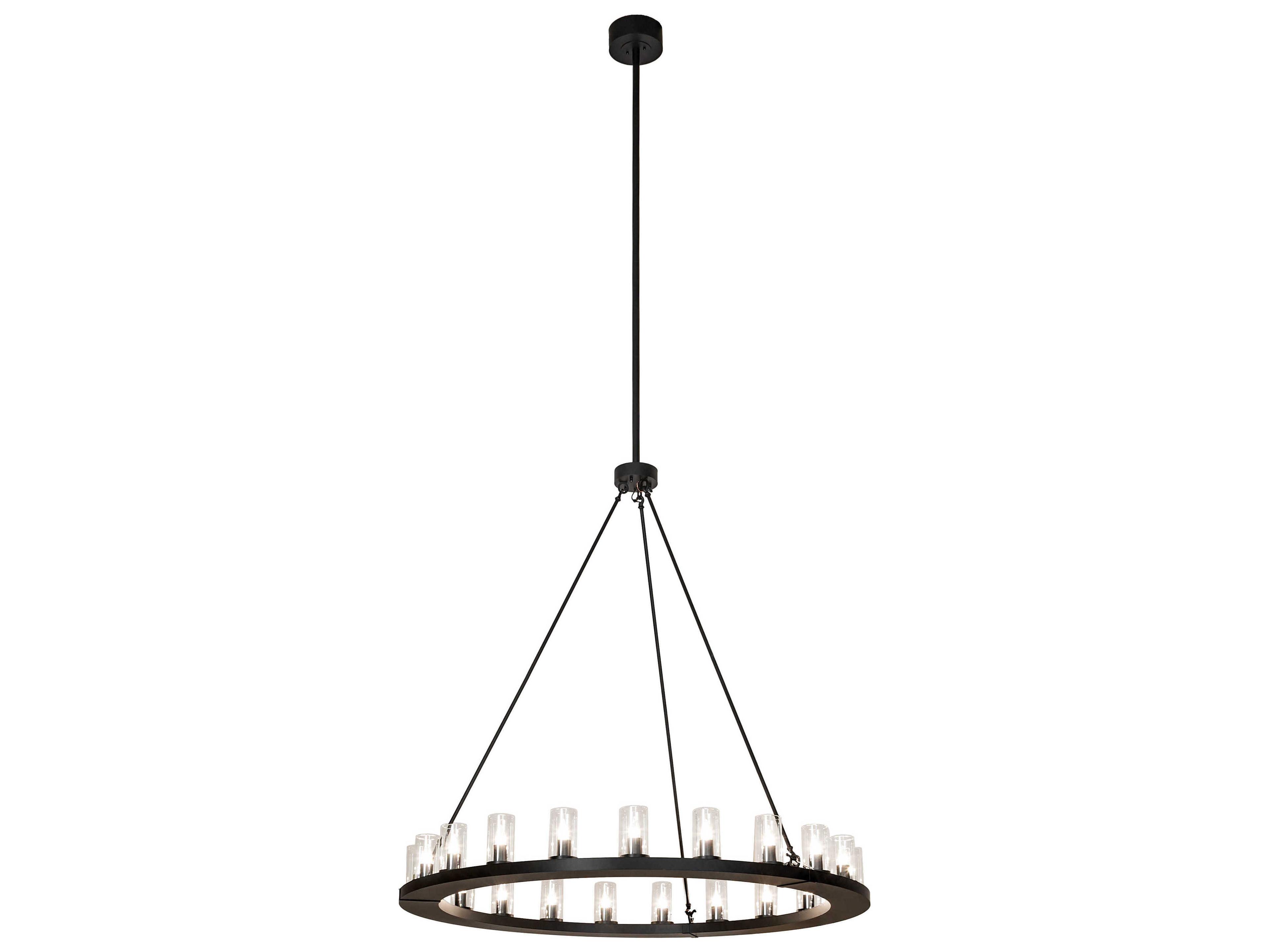 Loxley 21-Light Solar Black Chandelier