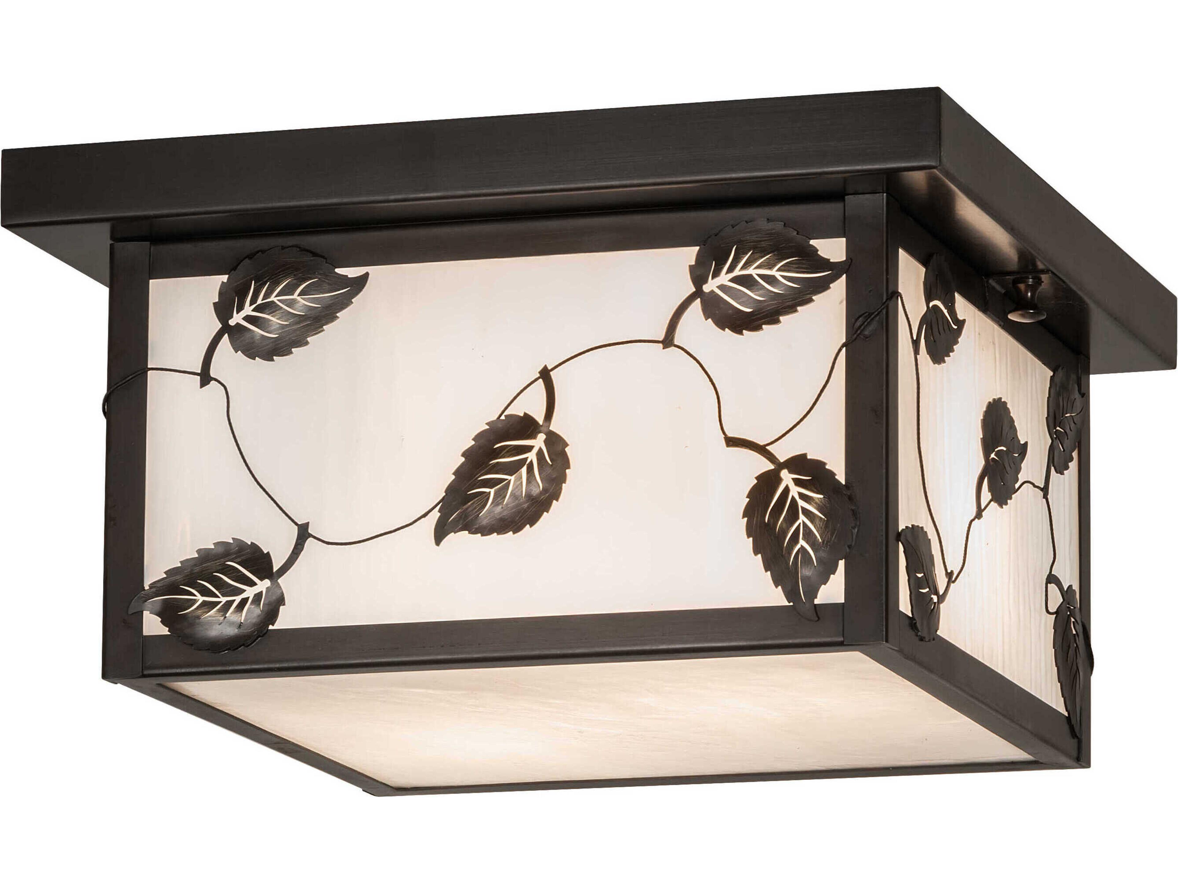 Hyde Park 2-Light Craftsman Brown Flush Mount