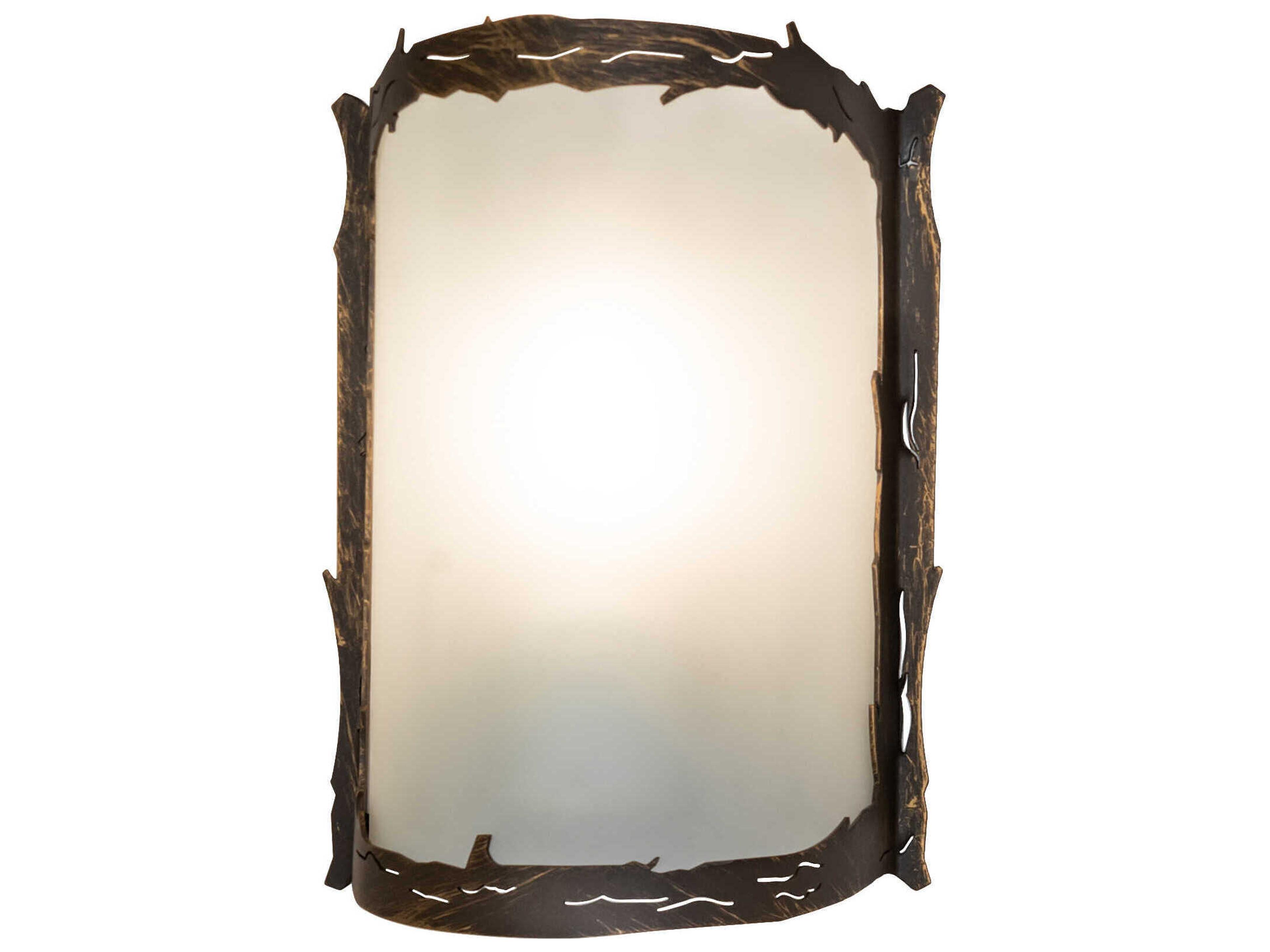 Leaf Edge 1-Light Antique Brass Matte Wall Sconce