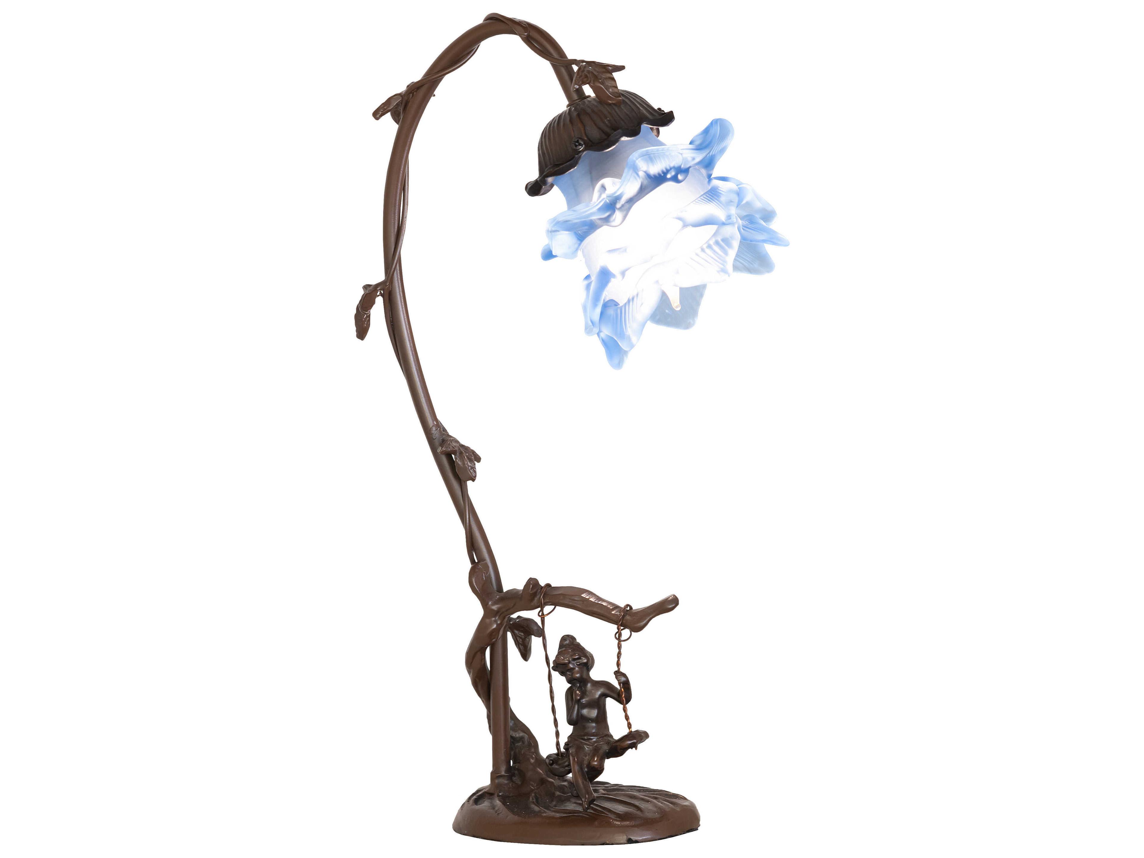 Cherub On Swing Bronze Table Lamp