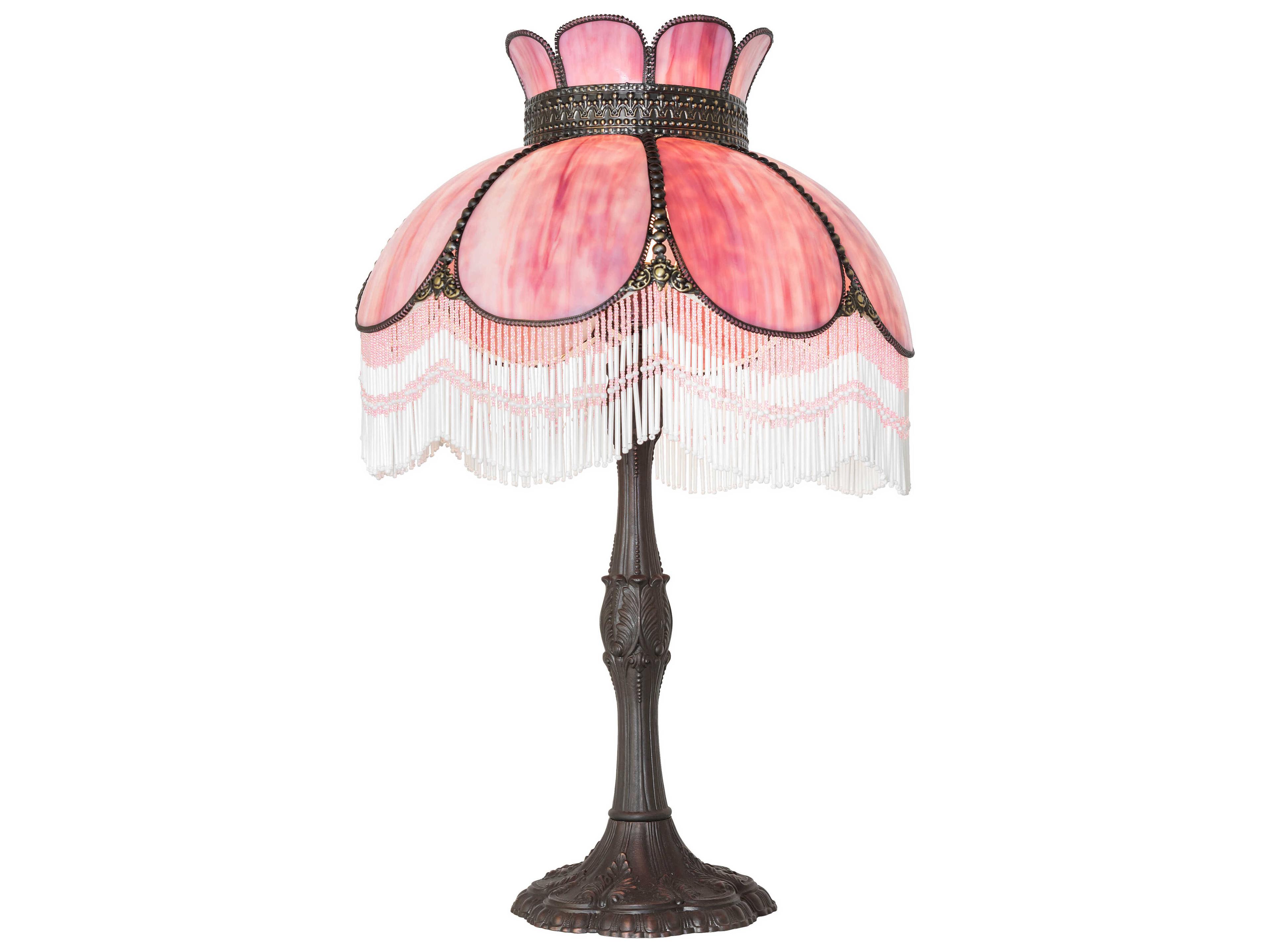 Annabelle Pink Art Glass Buffet Lamp