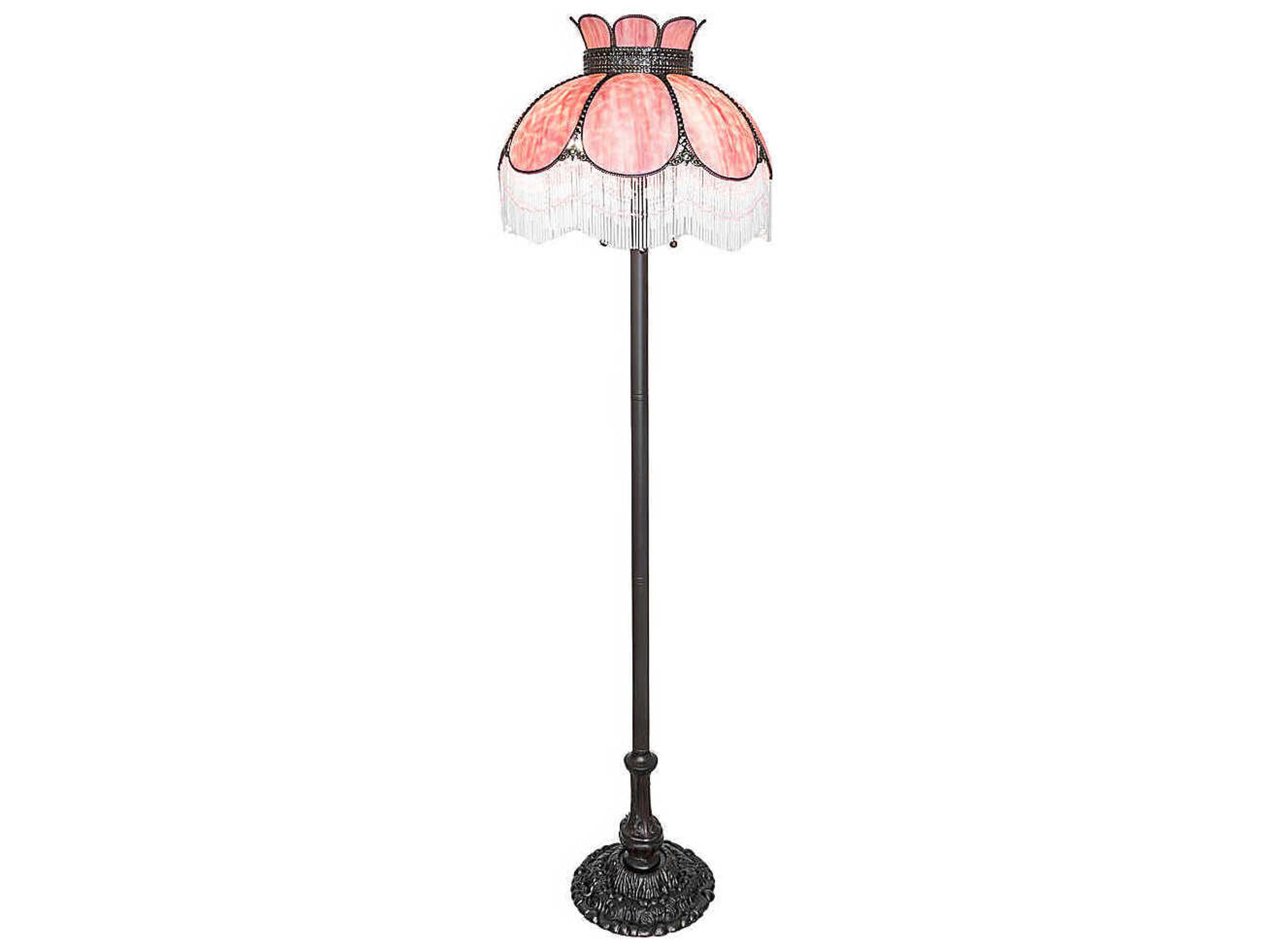 Annabelle Pink Art Glass Floor Lamp