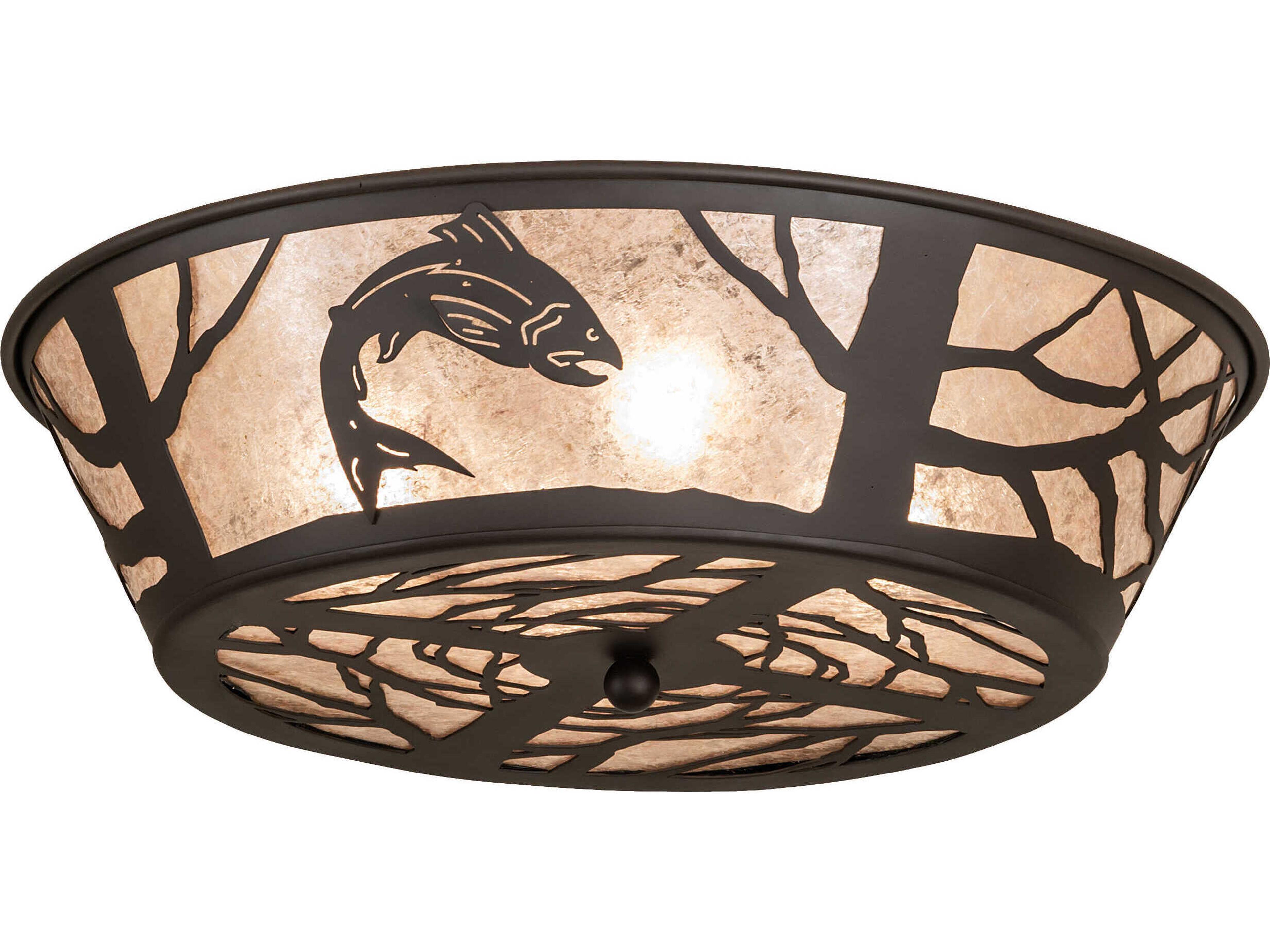 Leaping Trout 4-Light Oil Rubbed Bronze Flush Mount