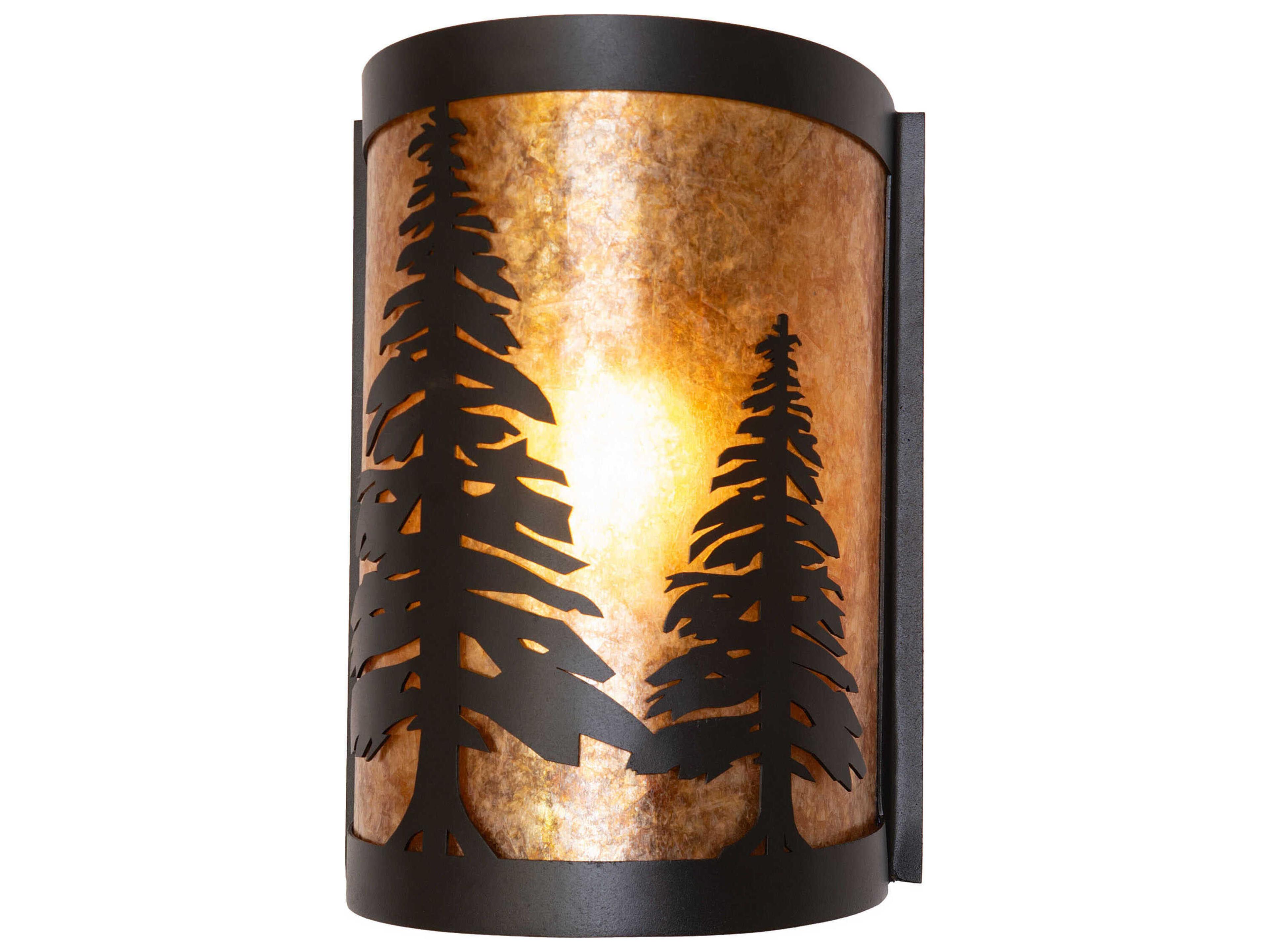 Tall Pines 1-Light Textured Black Wall Sconce