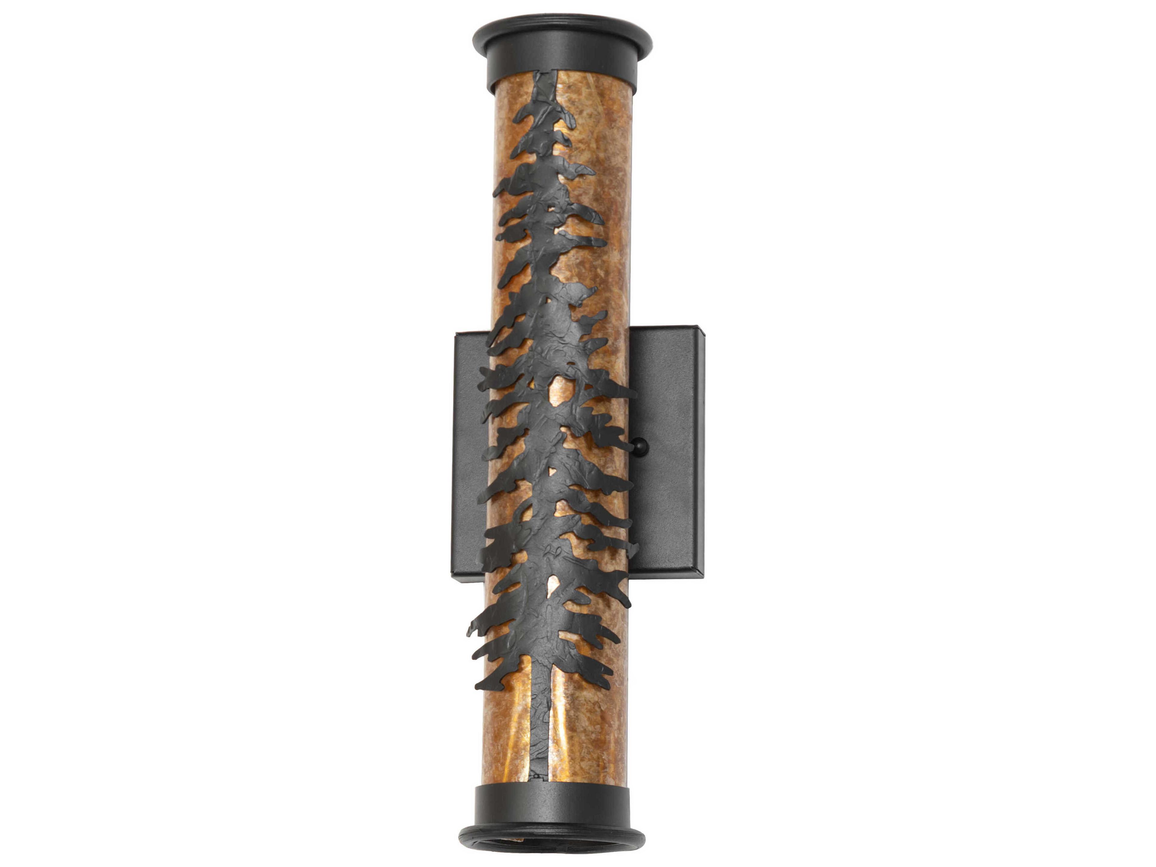 Meyda Tamarack 2-Light Textured Black Wall Sconce