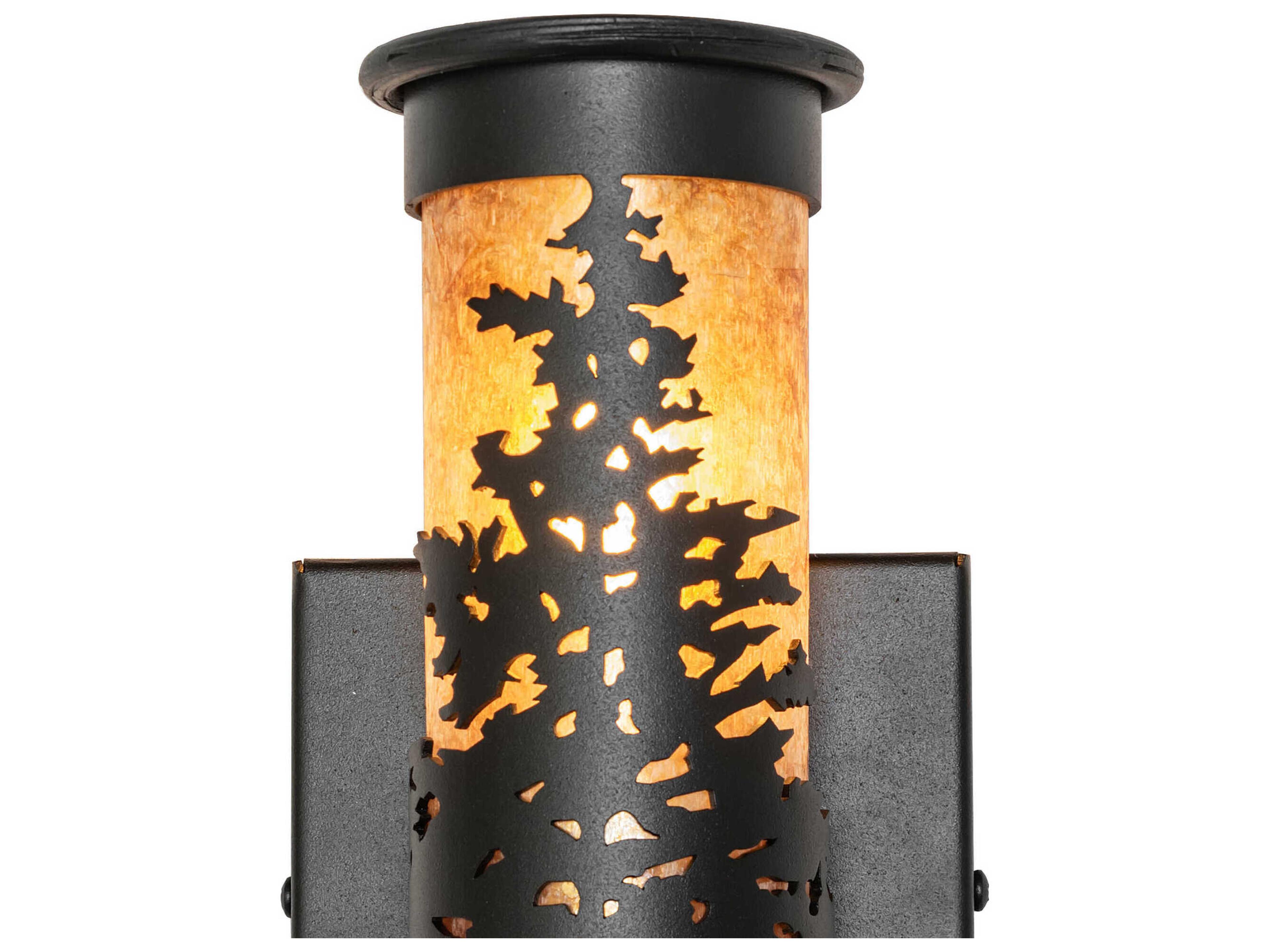 Meyda Tamarack 2-Light Textured Black Wall Sconce
