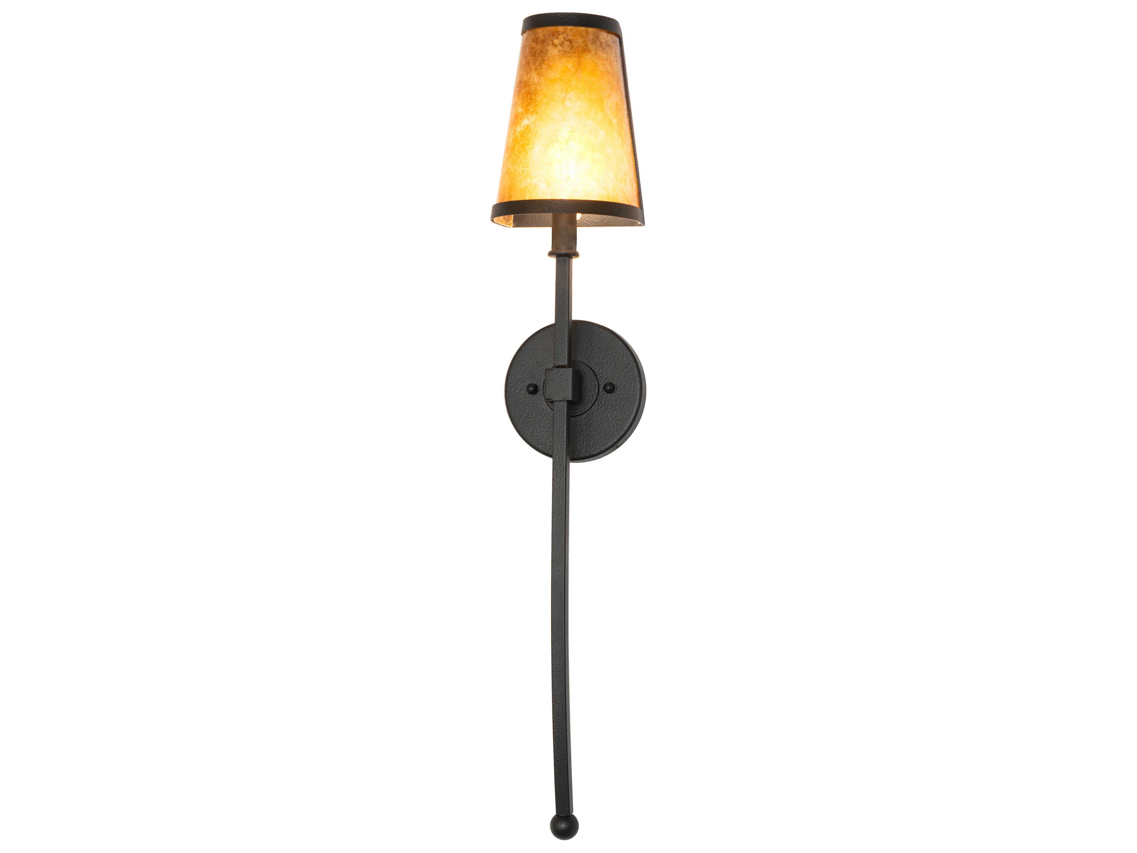 Verheven 1-Light Black Satin Wrought Iron Traditional Wall Sconce