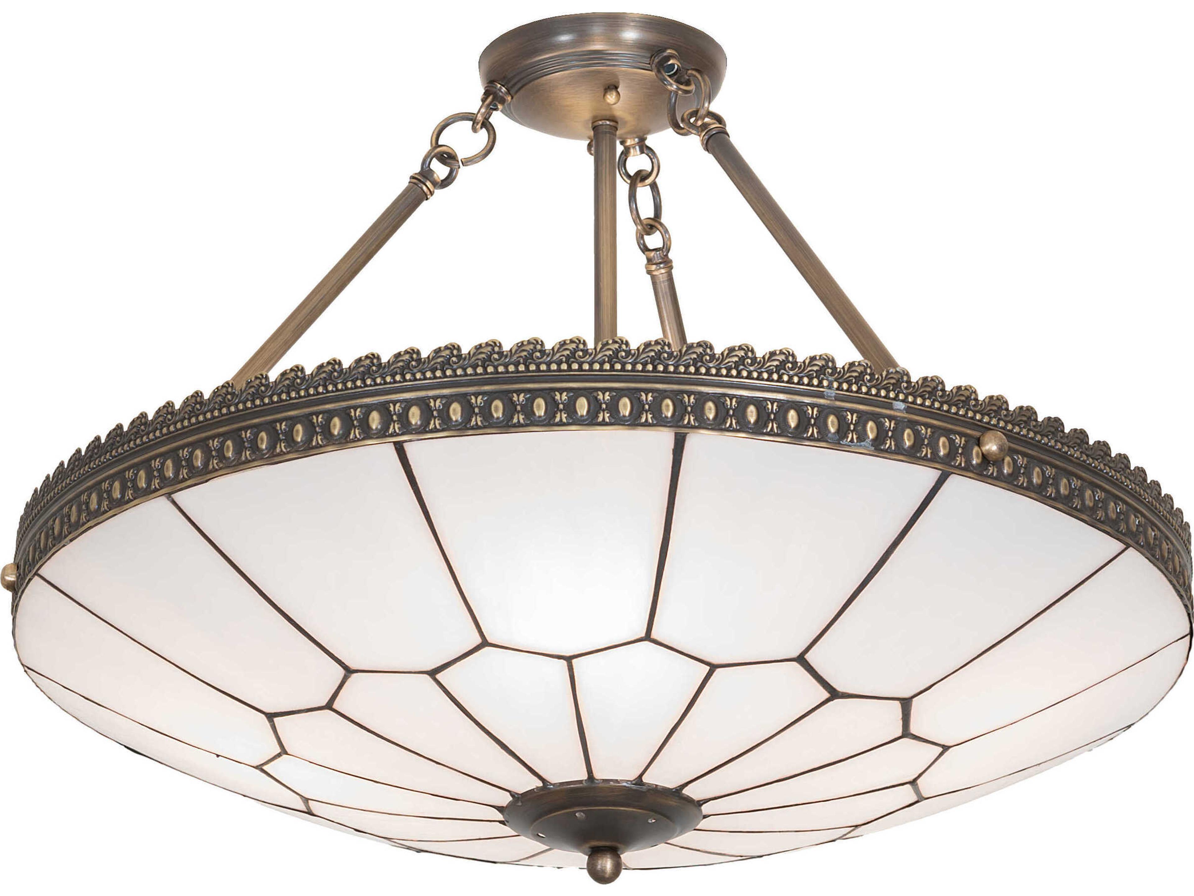 Vincent Honeycomb 4-Light Highlighted Craftsman Brown Traditional Bowl Semi Flush Mount