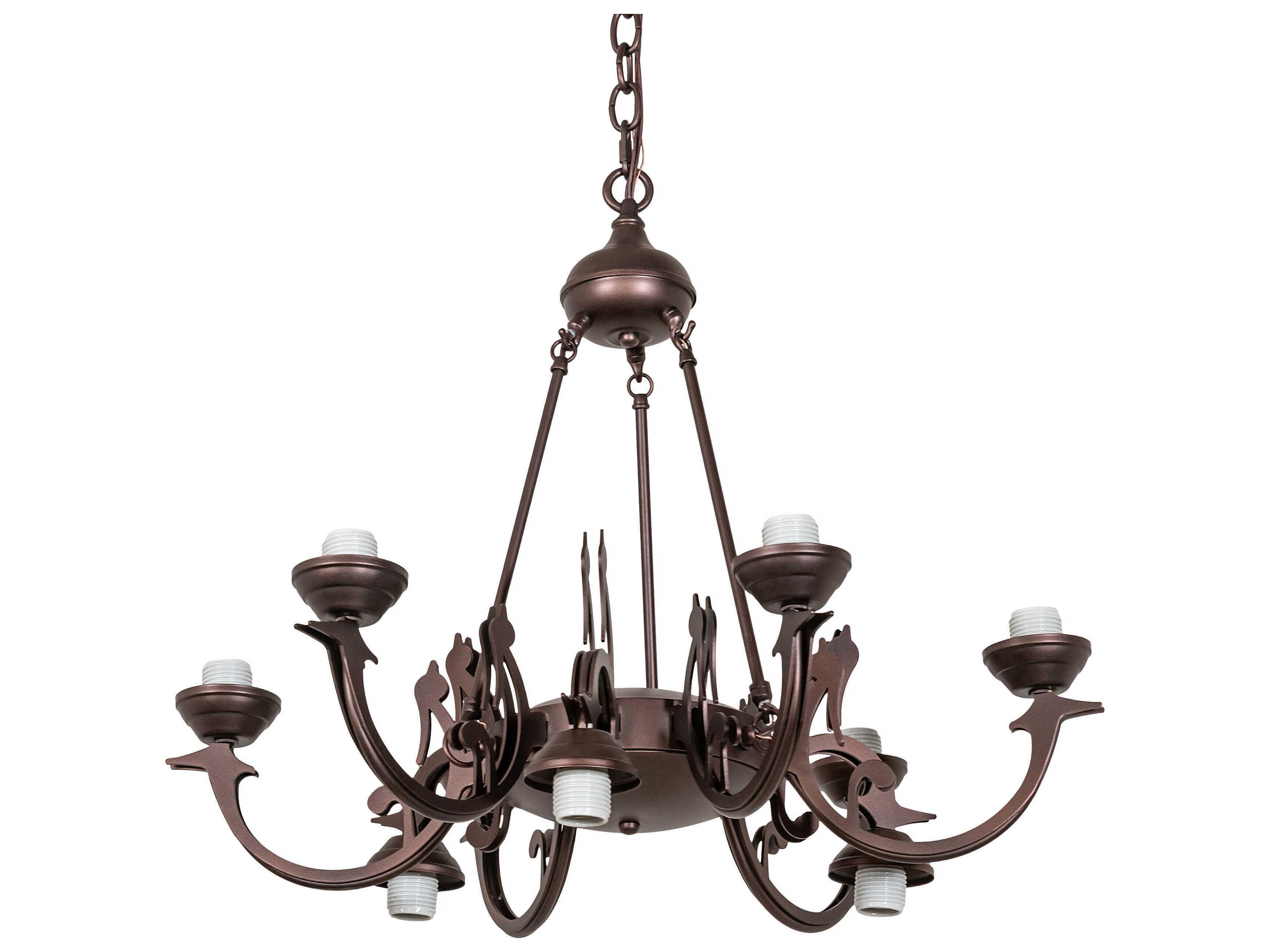 Meyda Tiffany Jeweled Peacock 9-Light Mahogany Bronze Chandelier