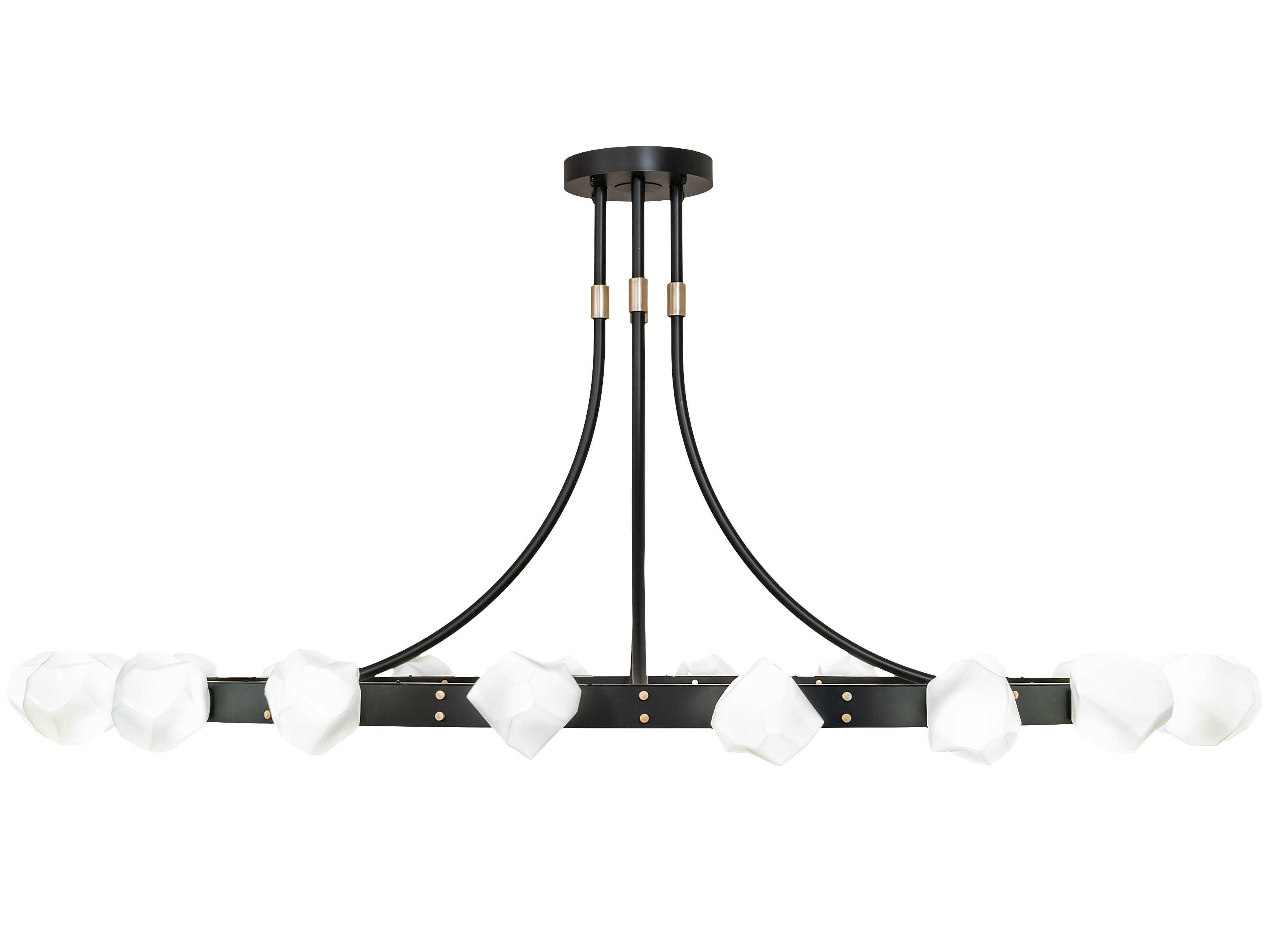Meyda Meeting Room 20-Light Solar Black / Champagne Metallic Semi Flush Mount