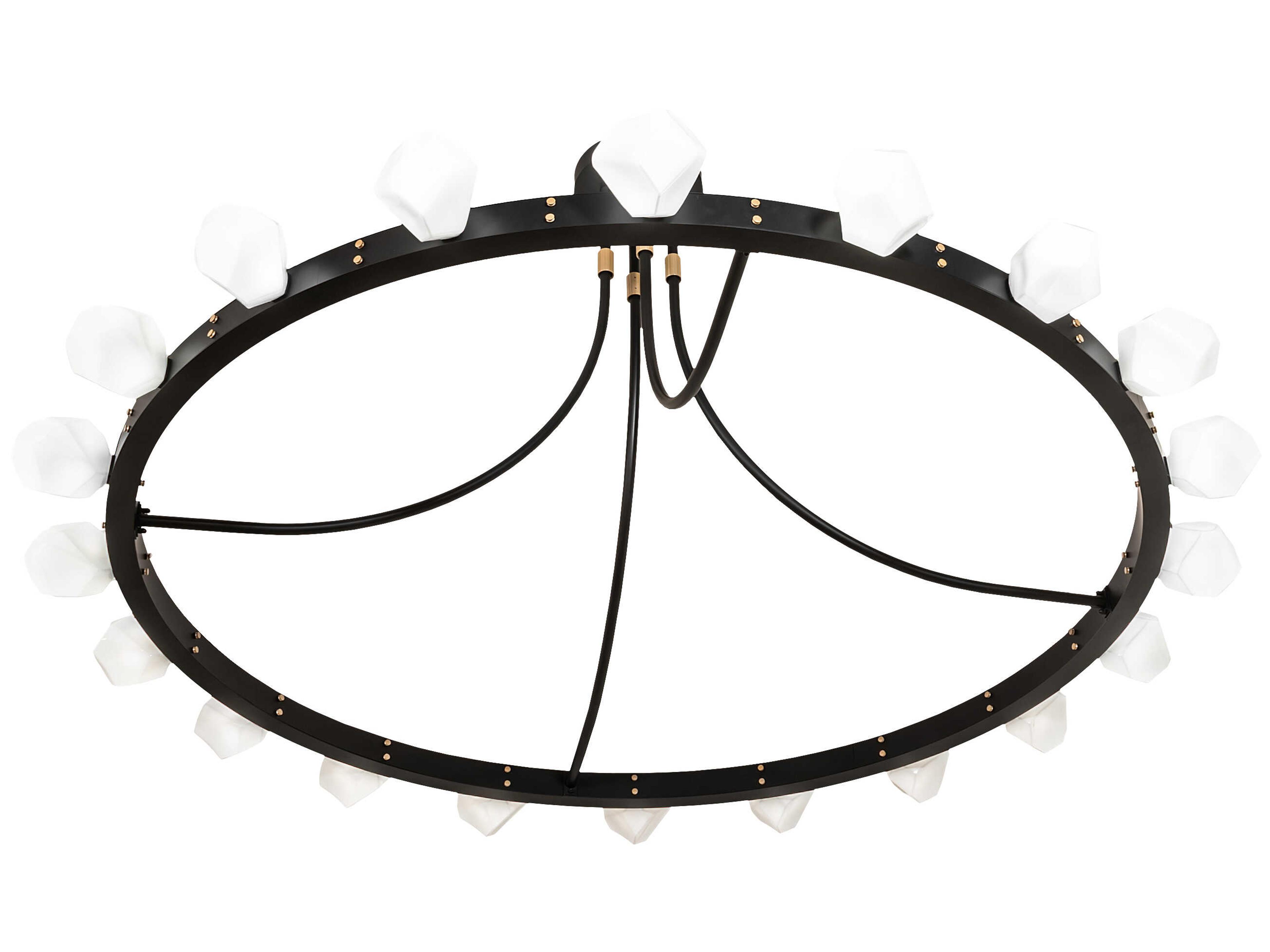 Meyda Meeting Room 20-Light Solar Black / Champagne Metallic Semi Flush Mount