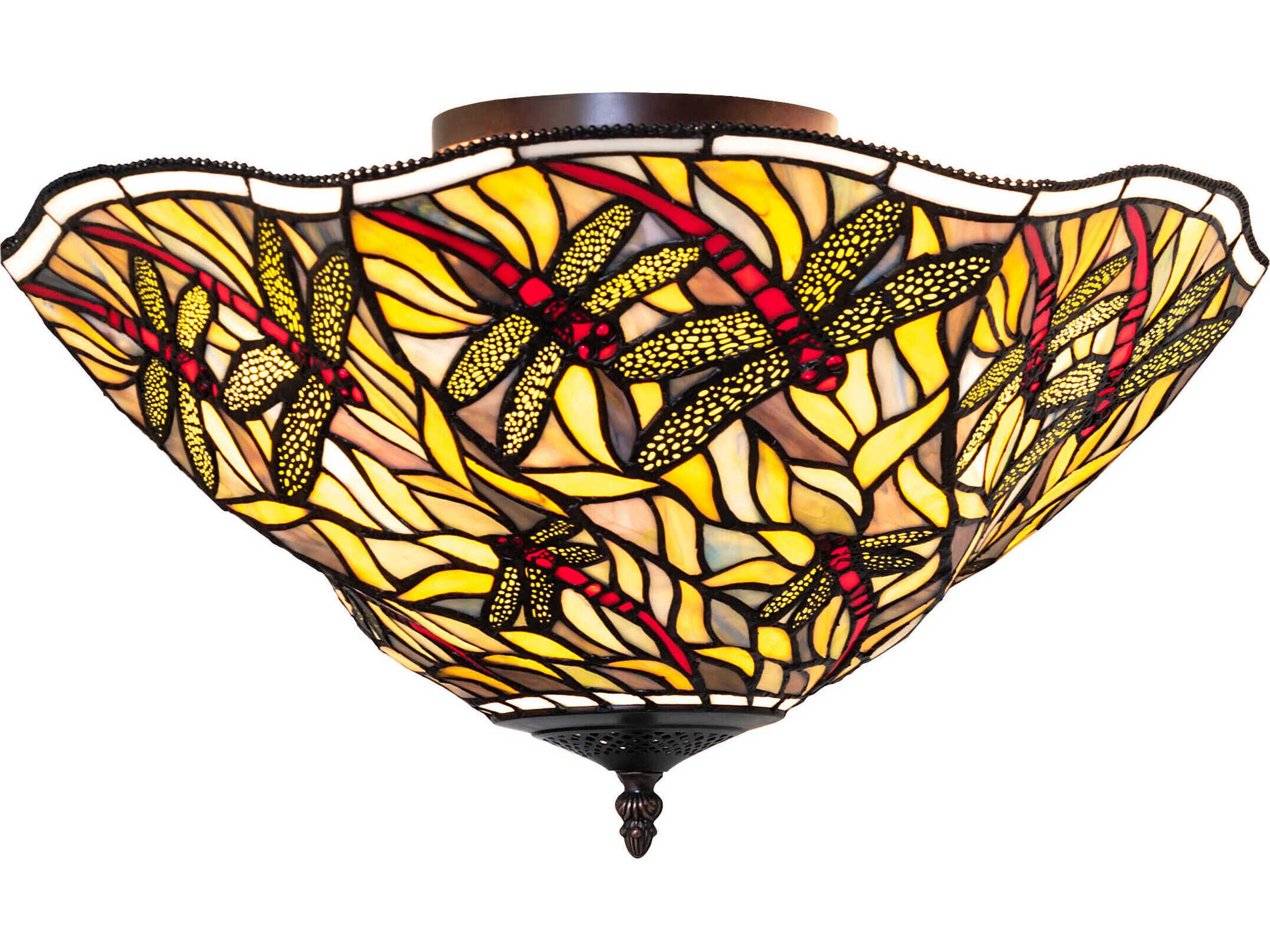 Swirling Dragonfly 3-Light Flush Mount