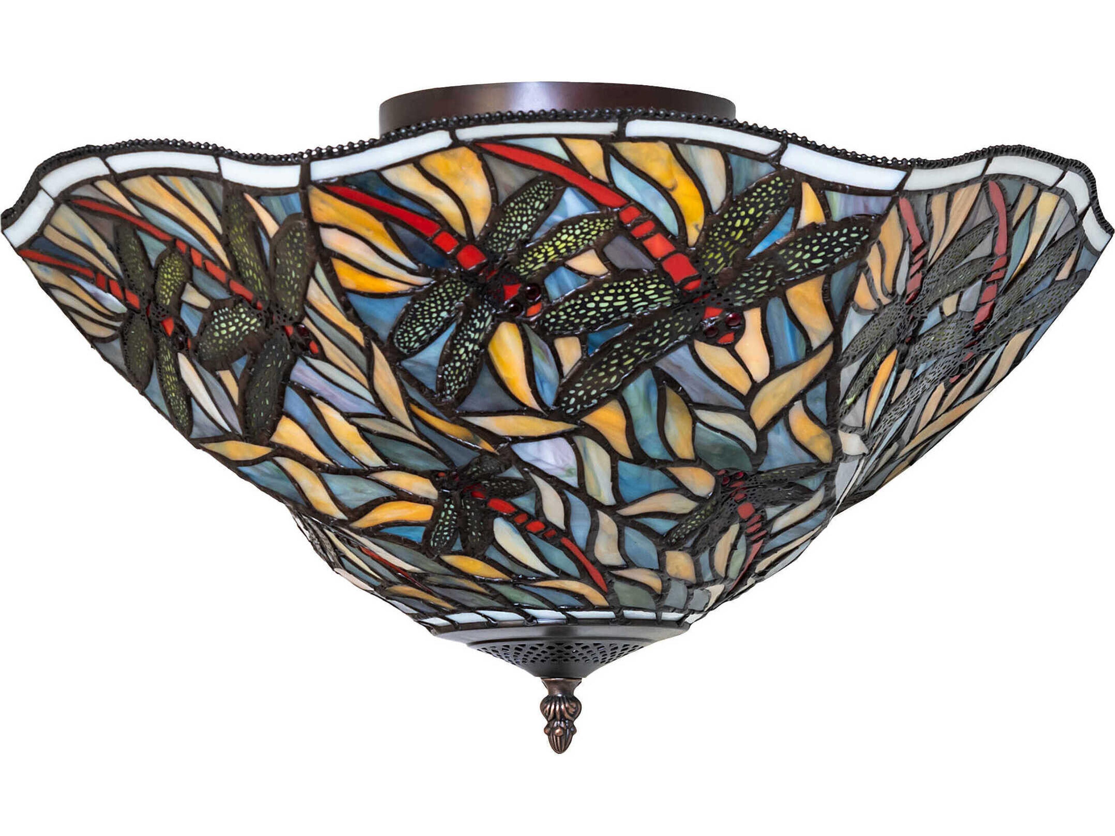 Meyda Swirling Dragonfly 3-Light Flush Mount