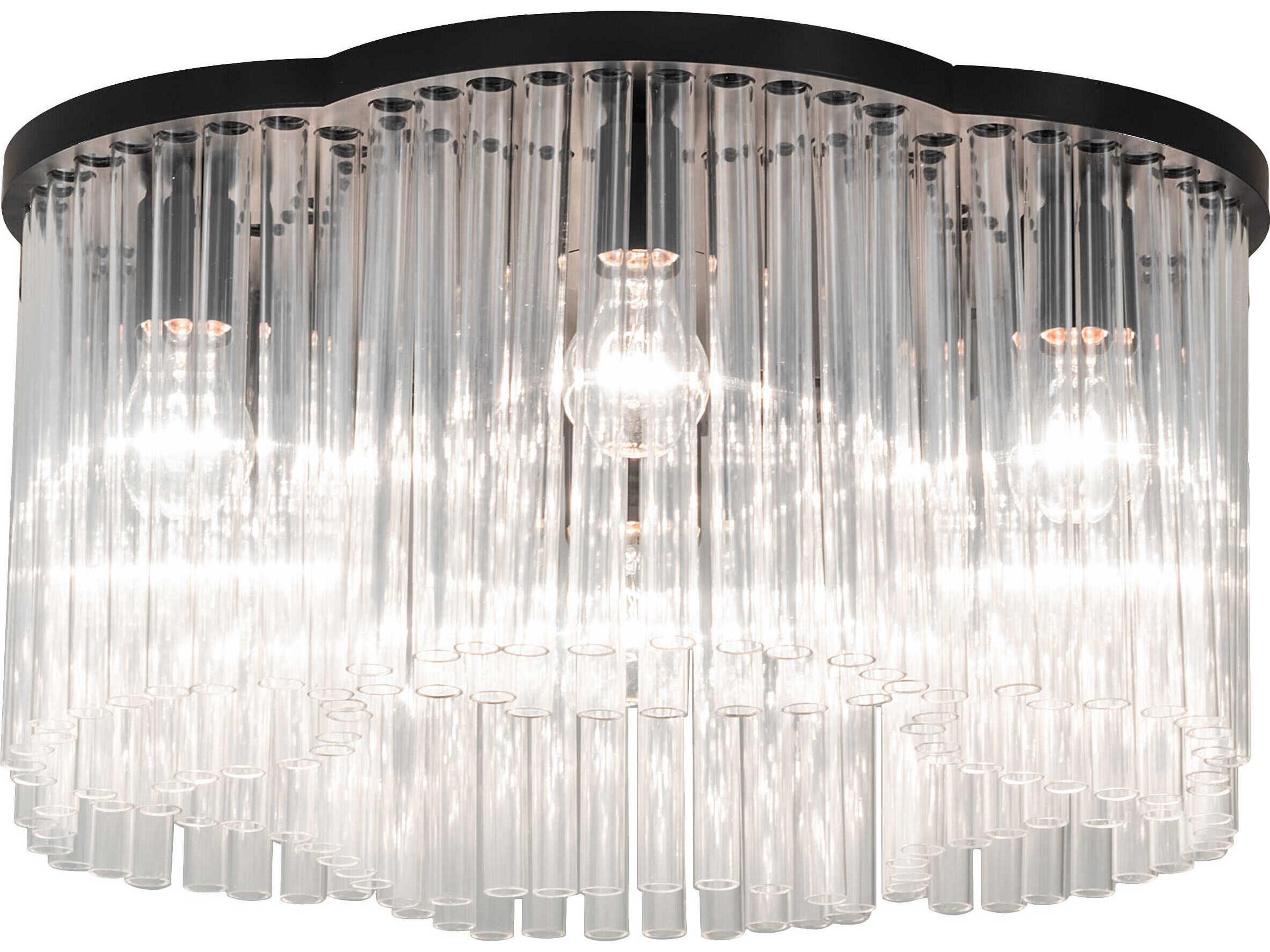 Ivela 6-Light Solar Black Flush Mount