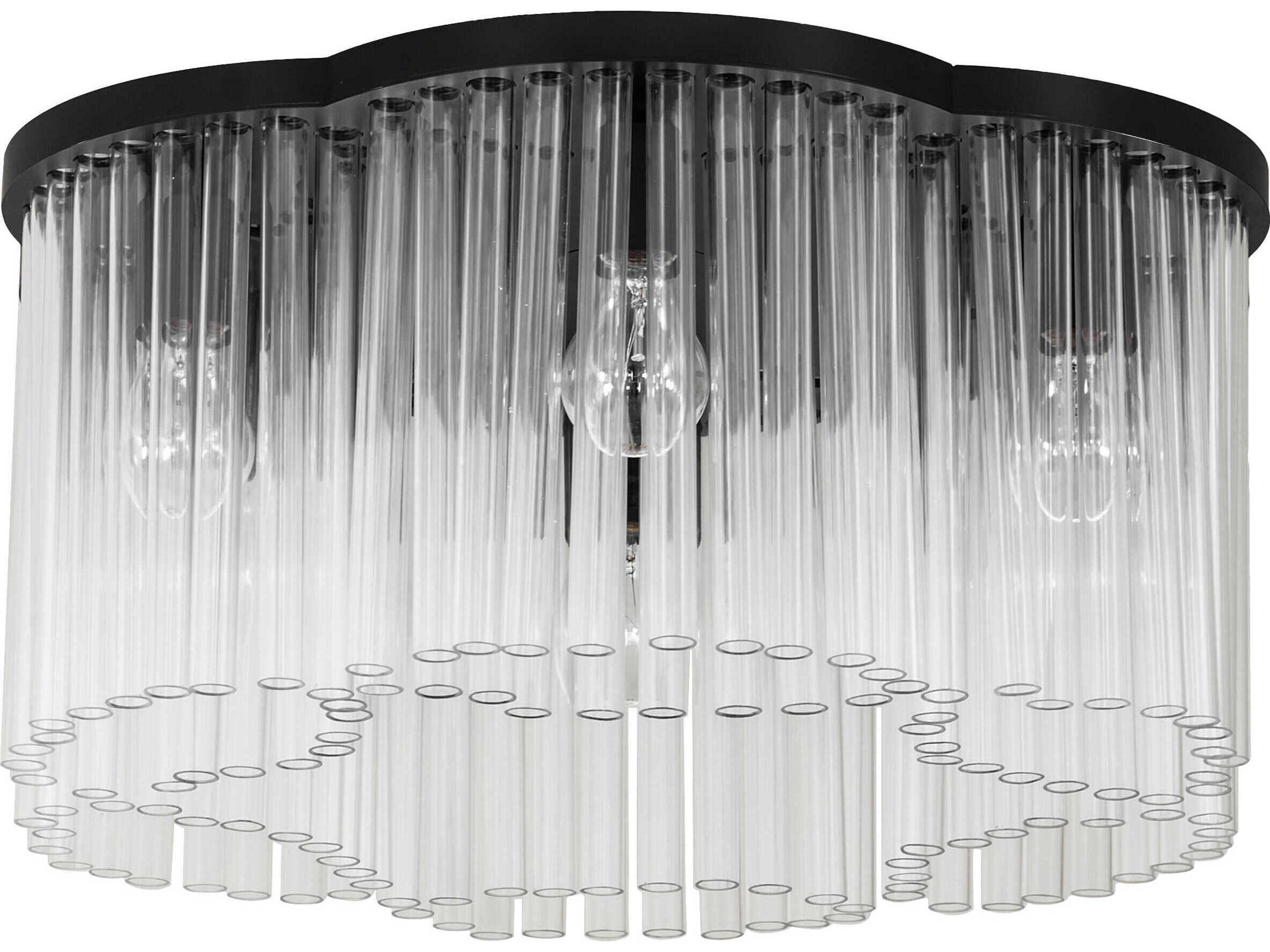 Meyda Ivela 6-Light Solar Black Flush Mount