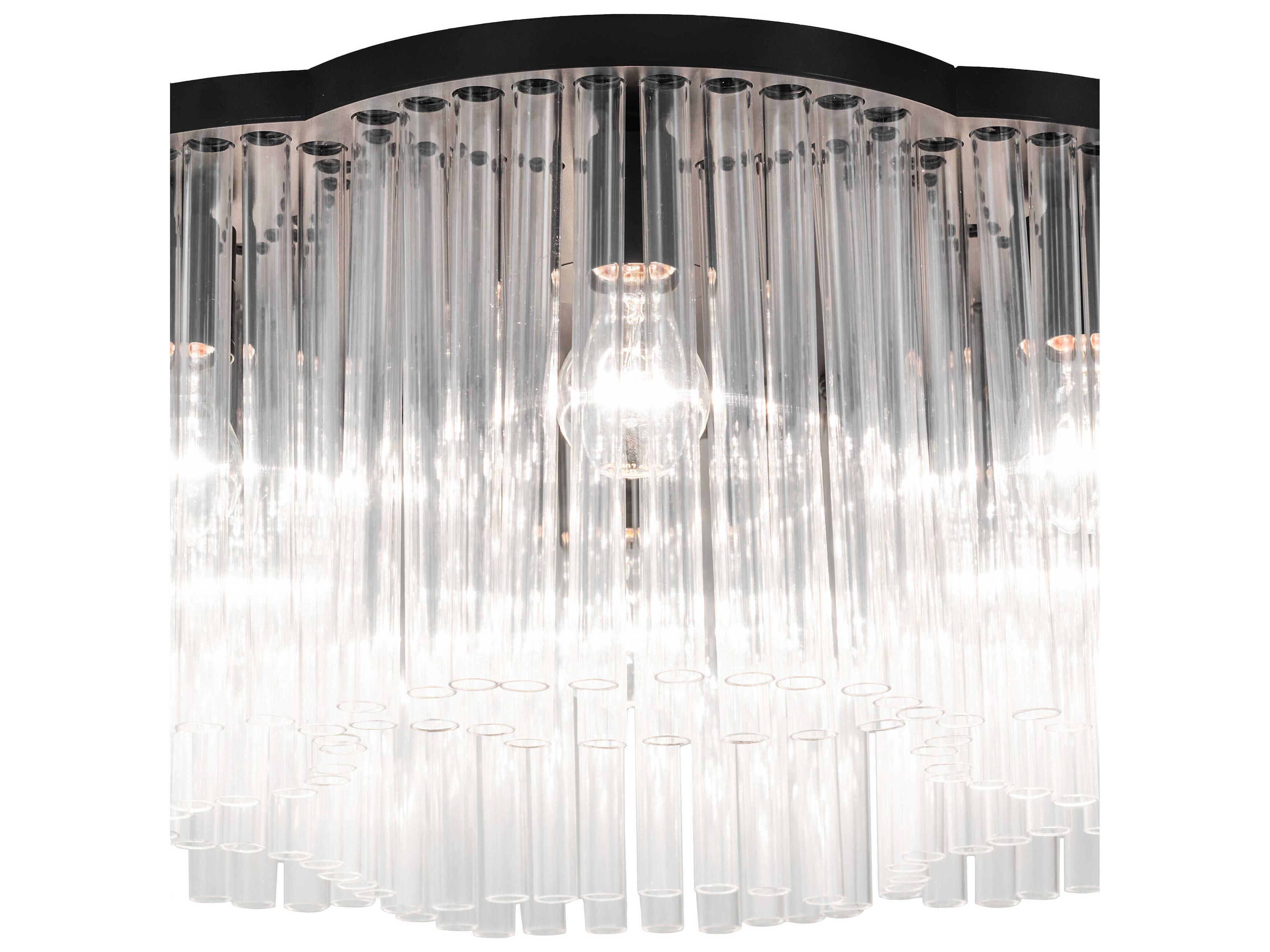 Meyda Ivela 6-Light Solar Black Flush Mount