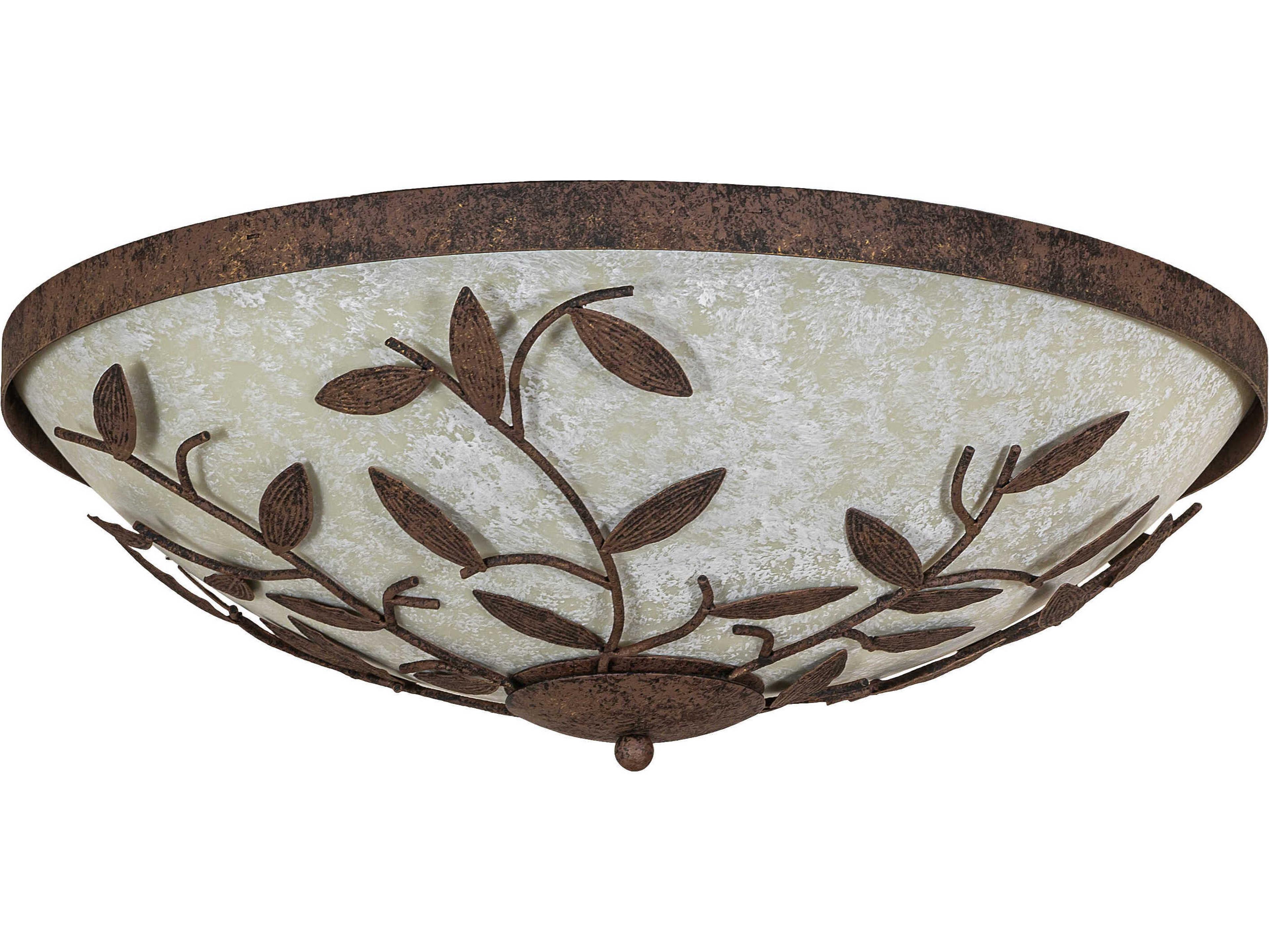 Meyda Branches 3-Light Antiquity Bronze Bowl Round Flush Mount