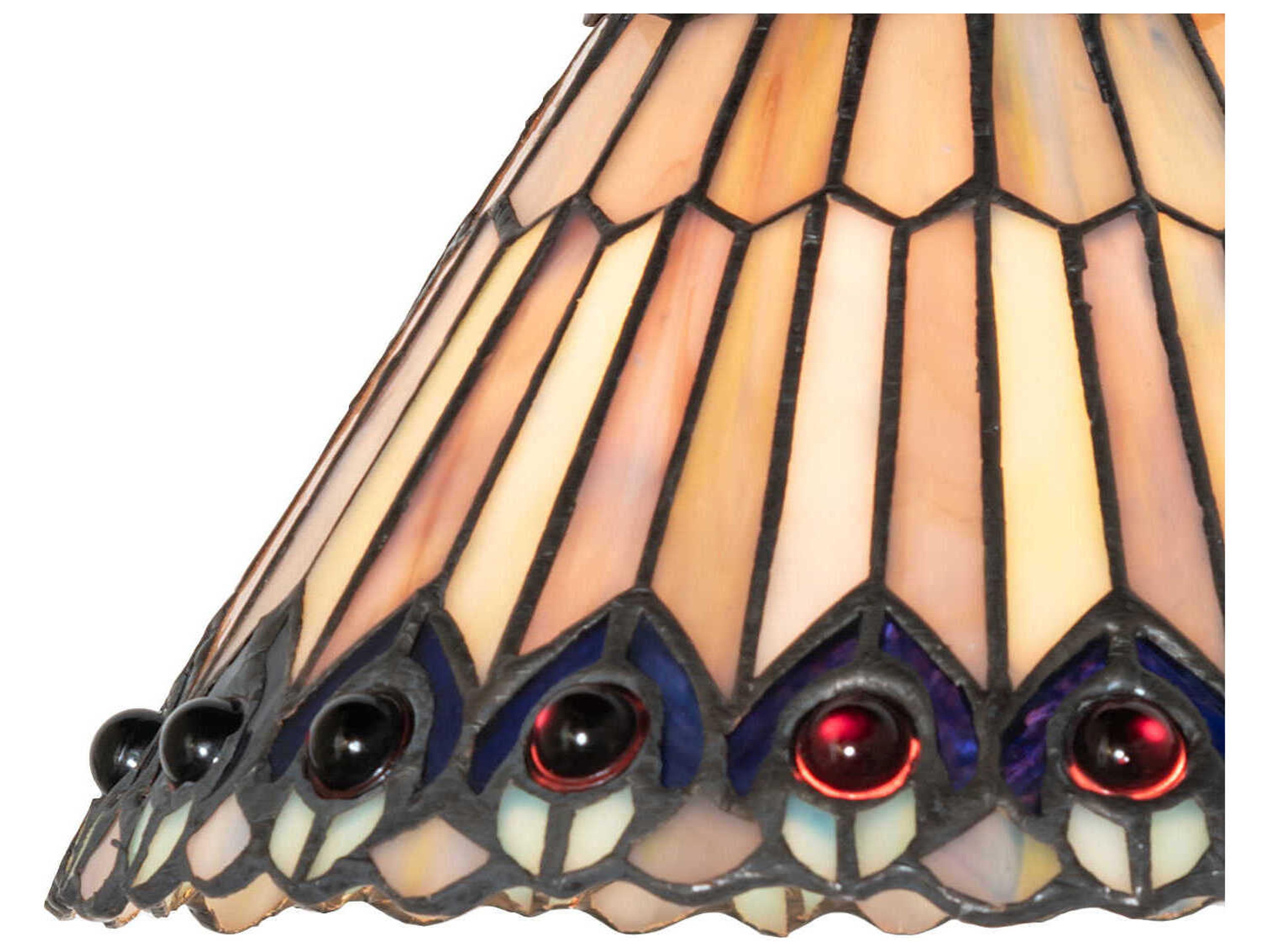 Meyda Tiffany Jeweled Peacock 1-Light Mahogany Bronze Wall Sconce